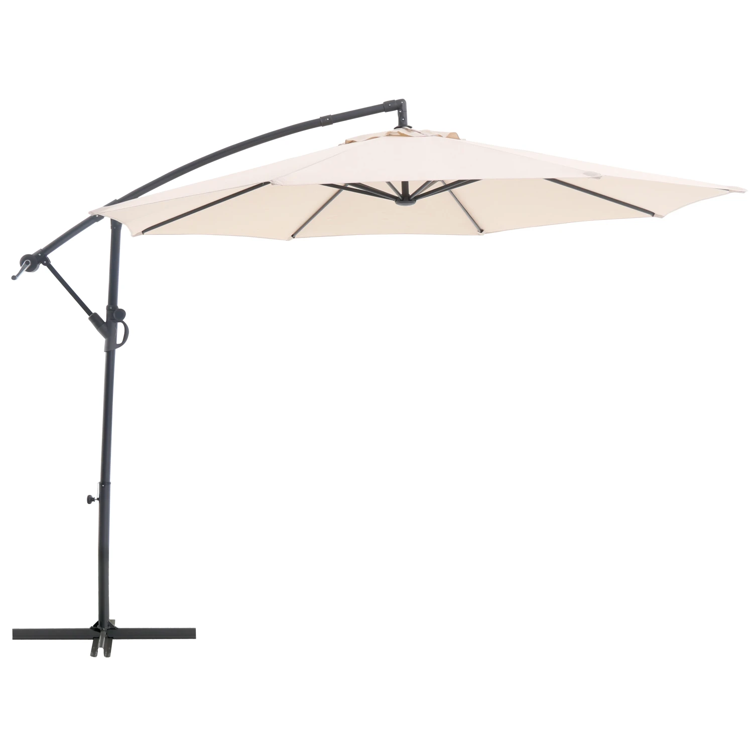 OBI Outdoor Living Ombrellone da giardino a palo decentrato Ø 300 cm beige