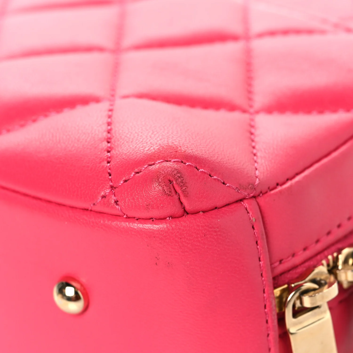 Lambskin Quilted Small Trendy CC Bowling Bag Pink - Top Club