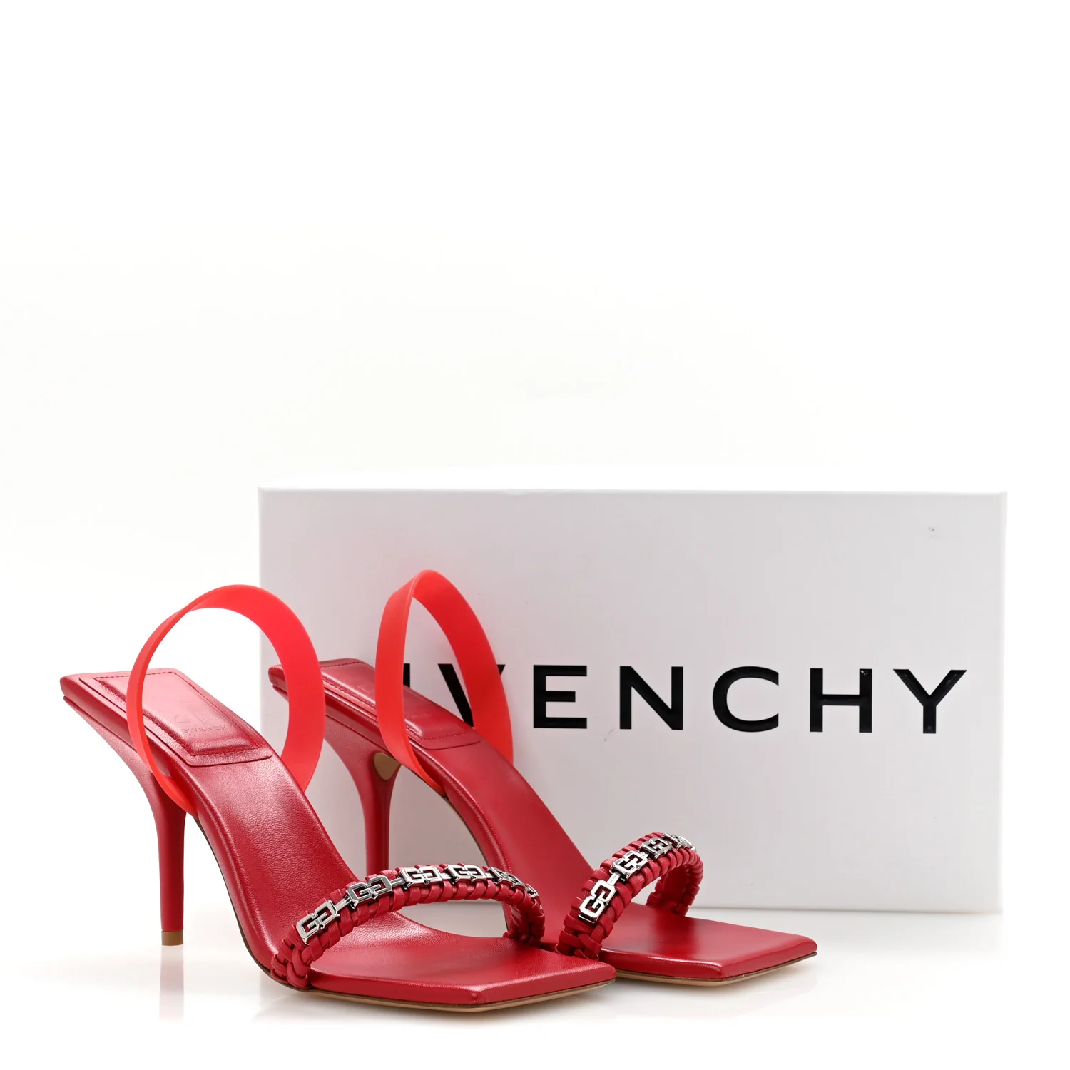 Nappa Polyurethane G Woven Slingback 90mm Sandals 41 Dark Red - Top Club