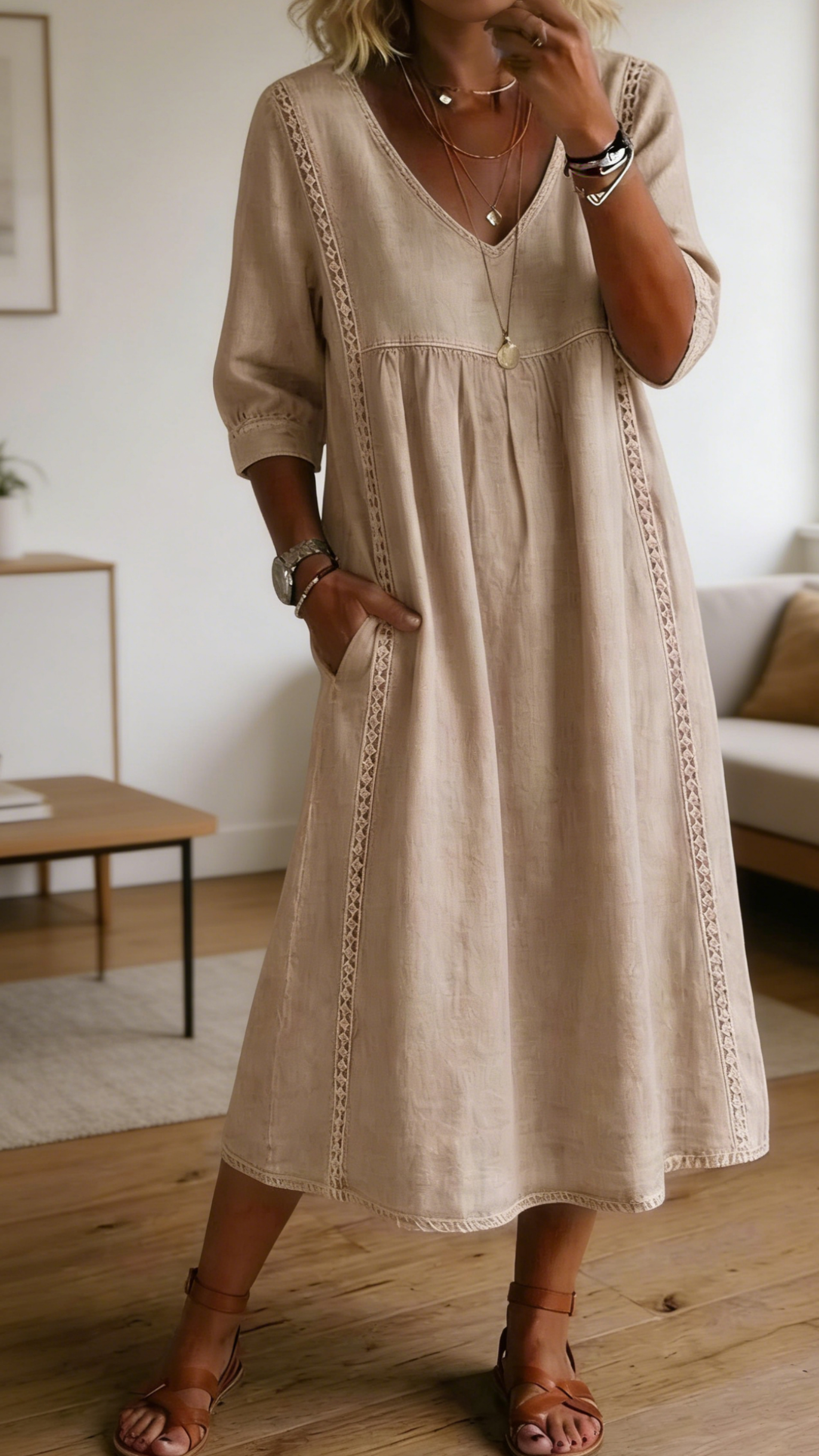 Casual loose-fit vintage faux denim dress - Nordfashionstorm - Women's Clothing, Fashion for You - Nordfashionstorm.com