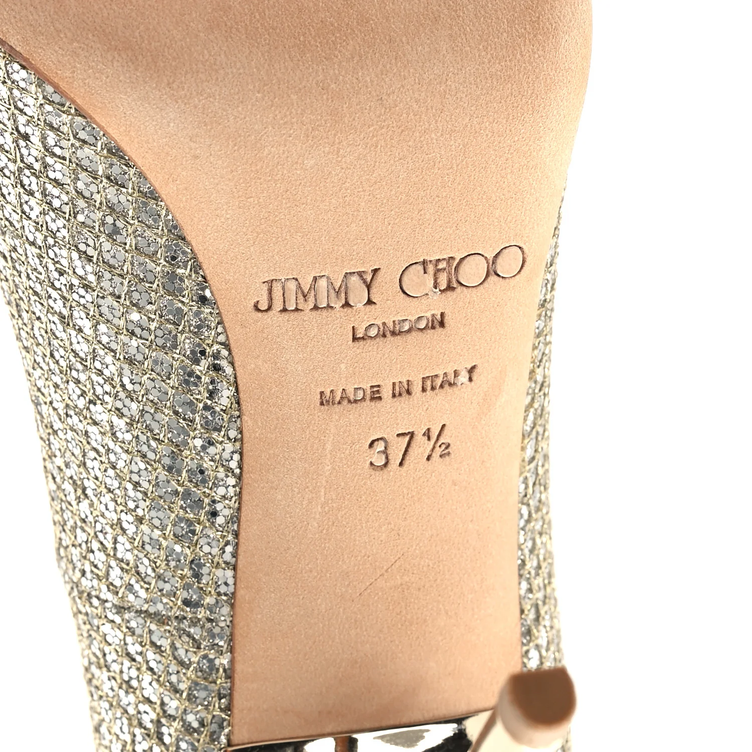 Glitter Fabric Romy 85 Pumps 37.5 Champagne - Top Club