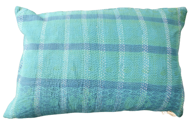 Kussen Kantha vintage 50x70 cm Aqua