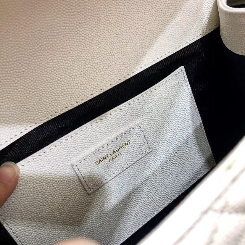 Y ENVELOPE MEDIUM BAG IN MIX MATELASS?? GRAIN DE POUDRE EMBOSSED LEATHER - Top Club