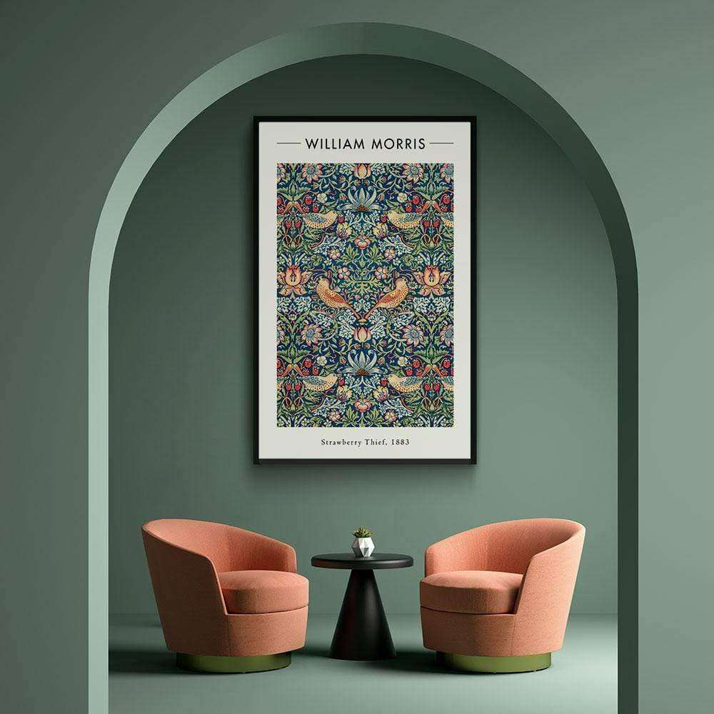 Walljar plexiglas schilderij - William Morris - Strawberry Thief Plexiglas schilderij - 60 x 90 cm