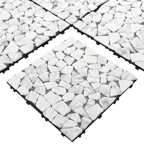SUNWINGS 4PCS Natural Stone Interlocking Deck Tiles 12