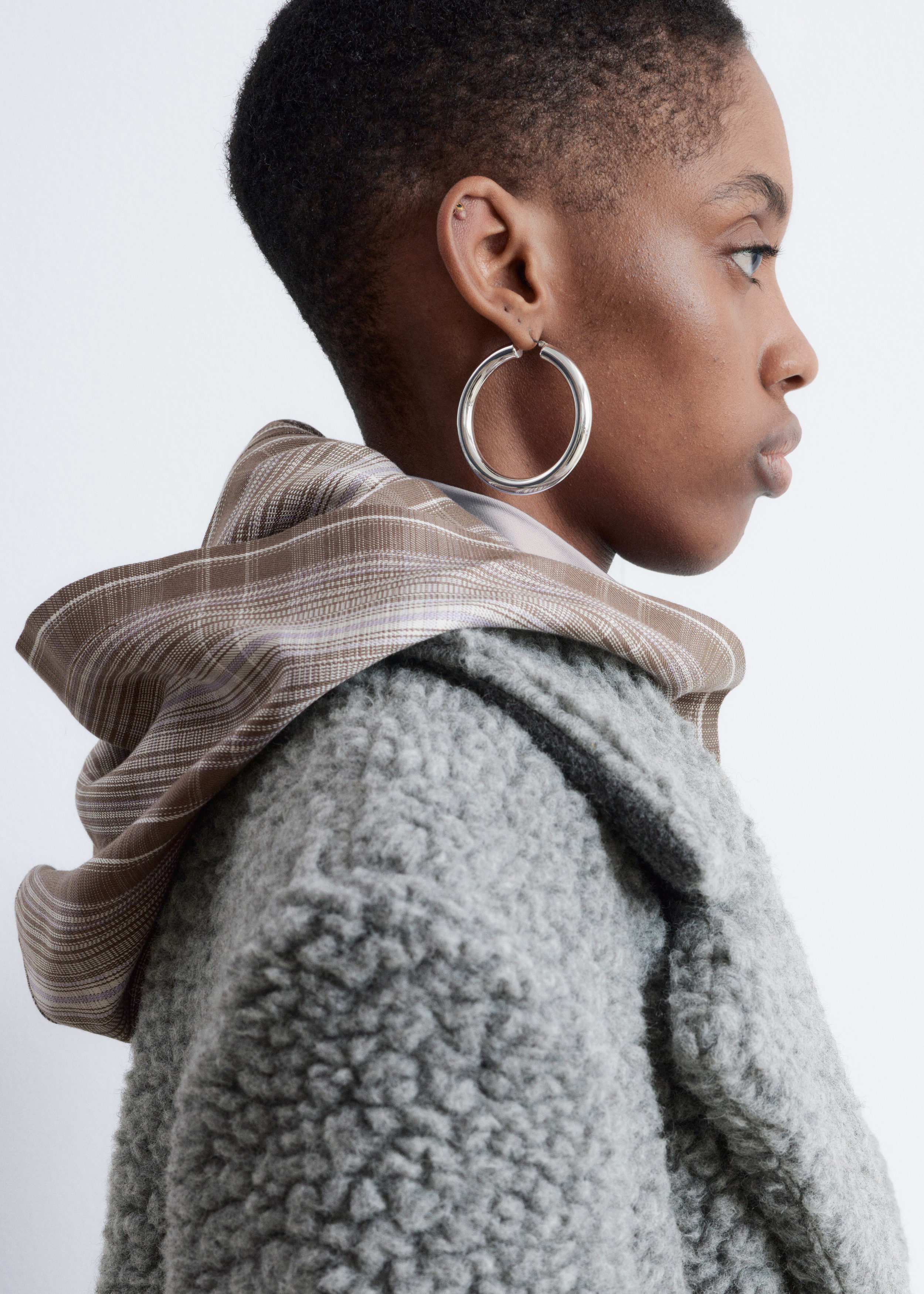 & Other Stories WOOL SHEARLING MAXI COAT