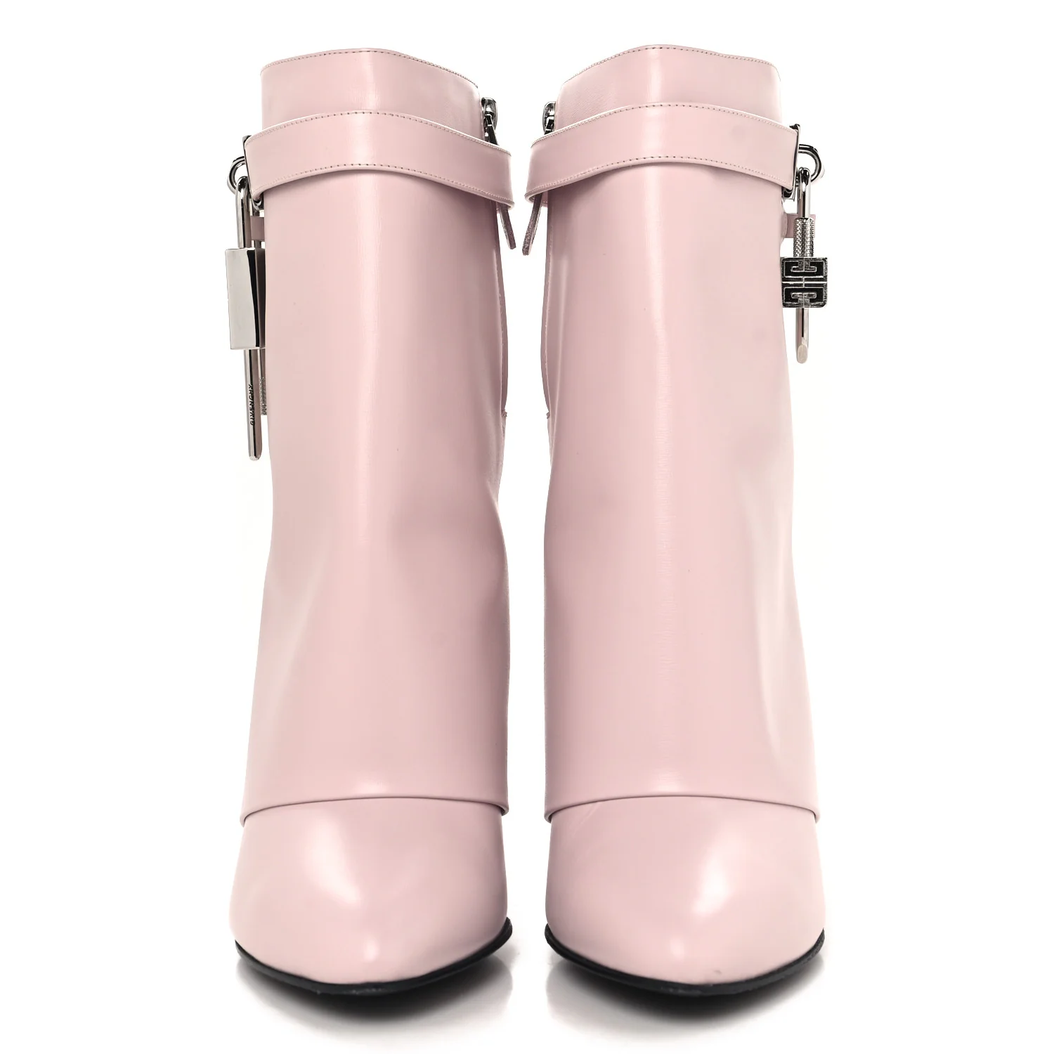 Calfskin Shark Lock Ankle Boots 41 Light Pink - Top Club