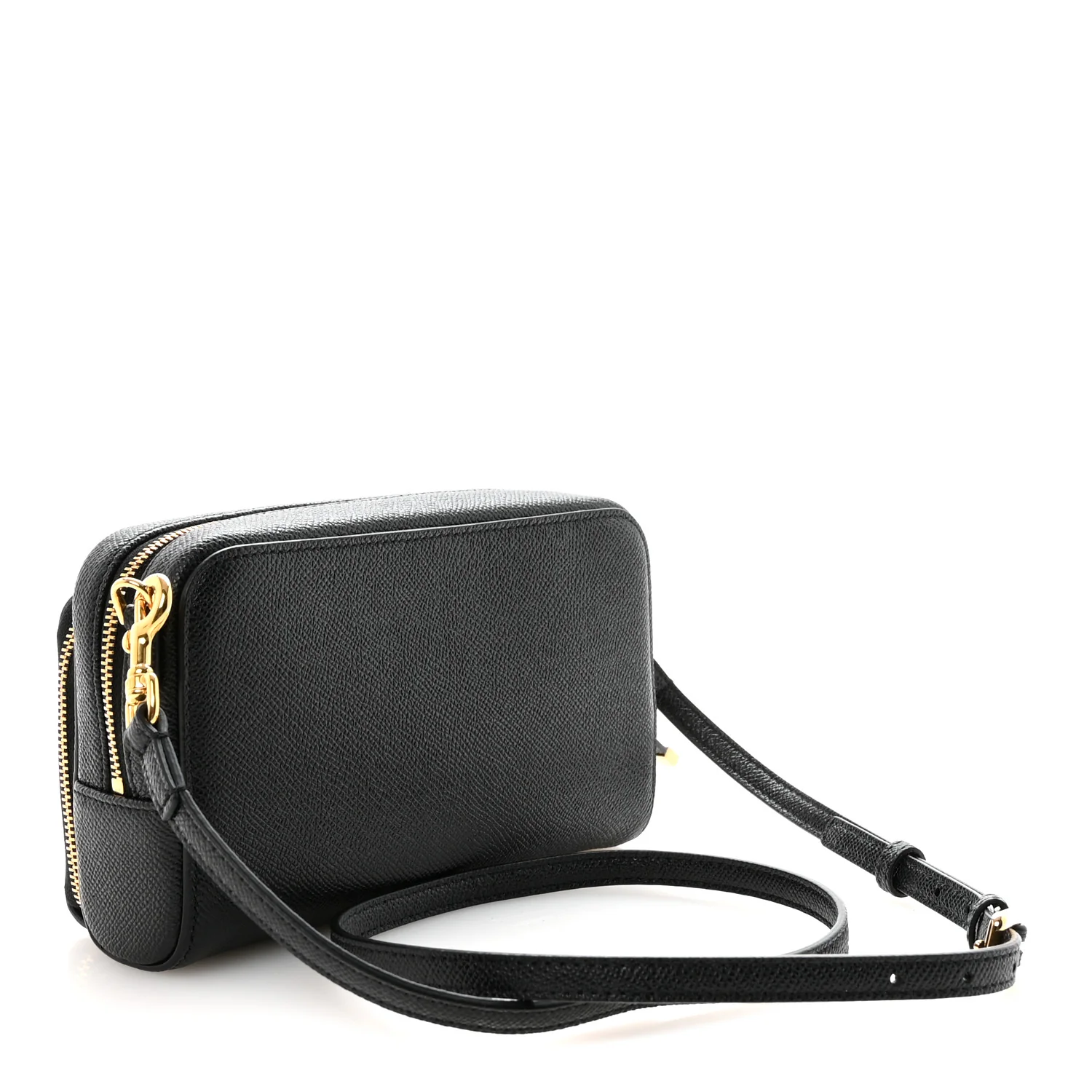 Grained Calfskin Caro Double Pouch Black - Top Club