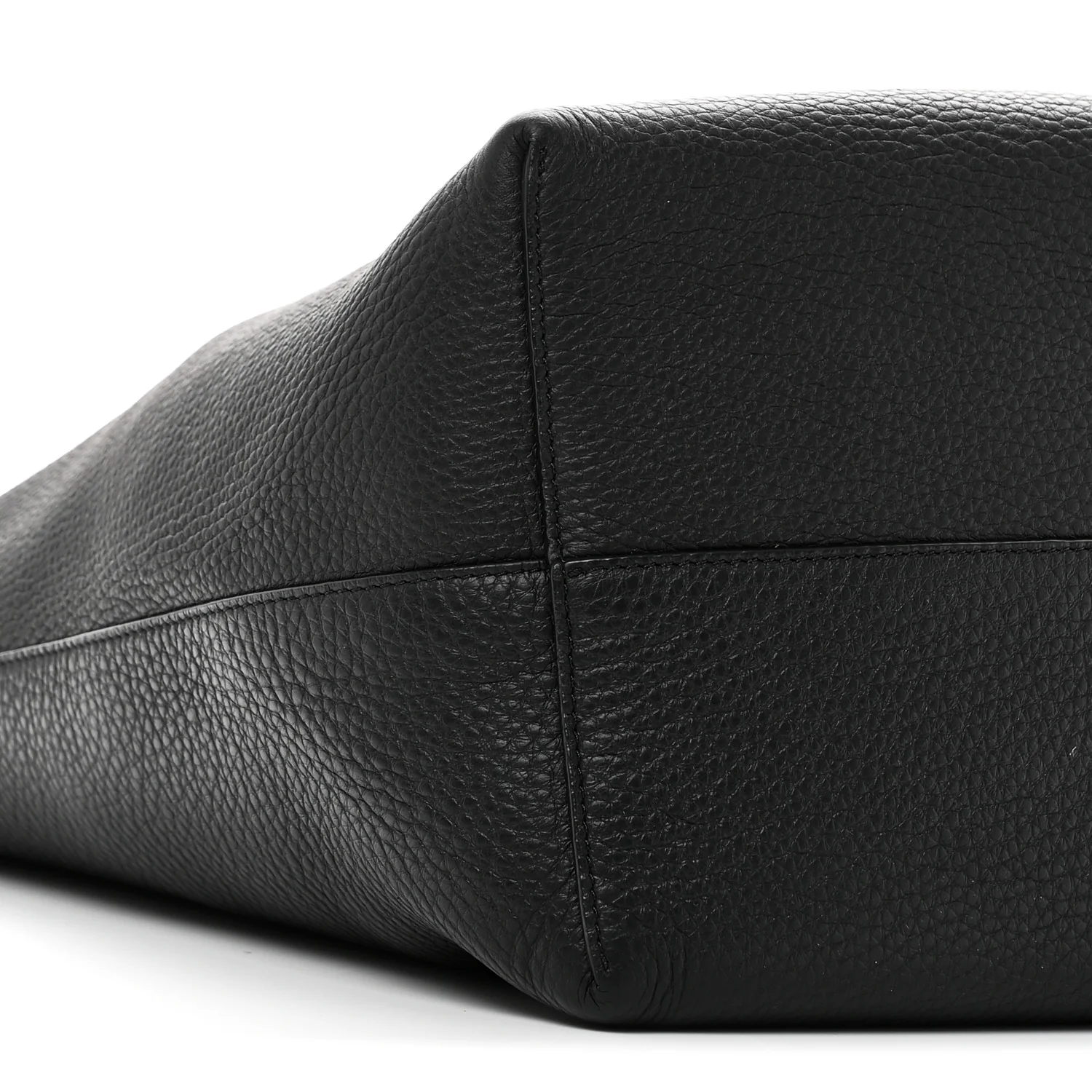 Grained Calfskin Medium N/S Hook Tote Black - Top Club