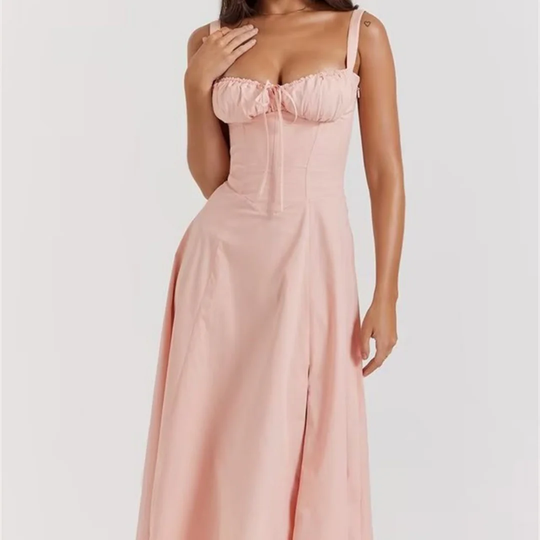 Elegant Women's Corset Lace Up Slim Fit Sling Dress - XYPARS