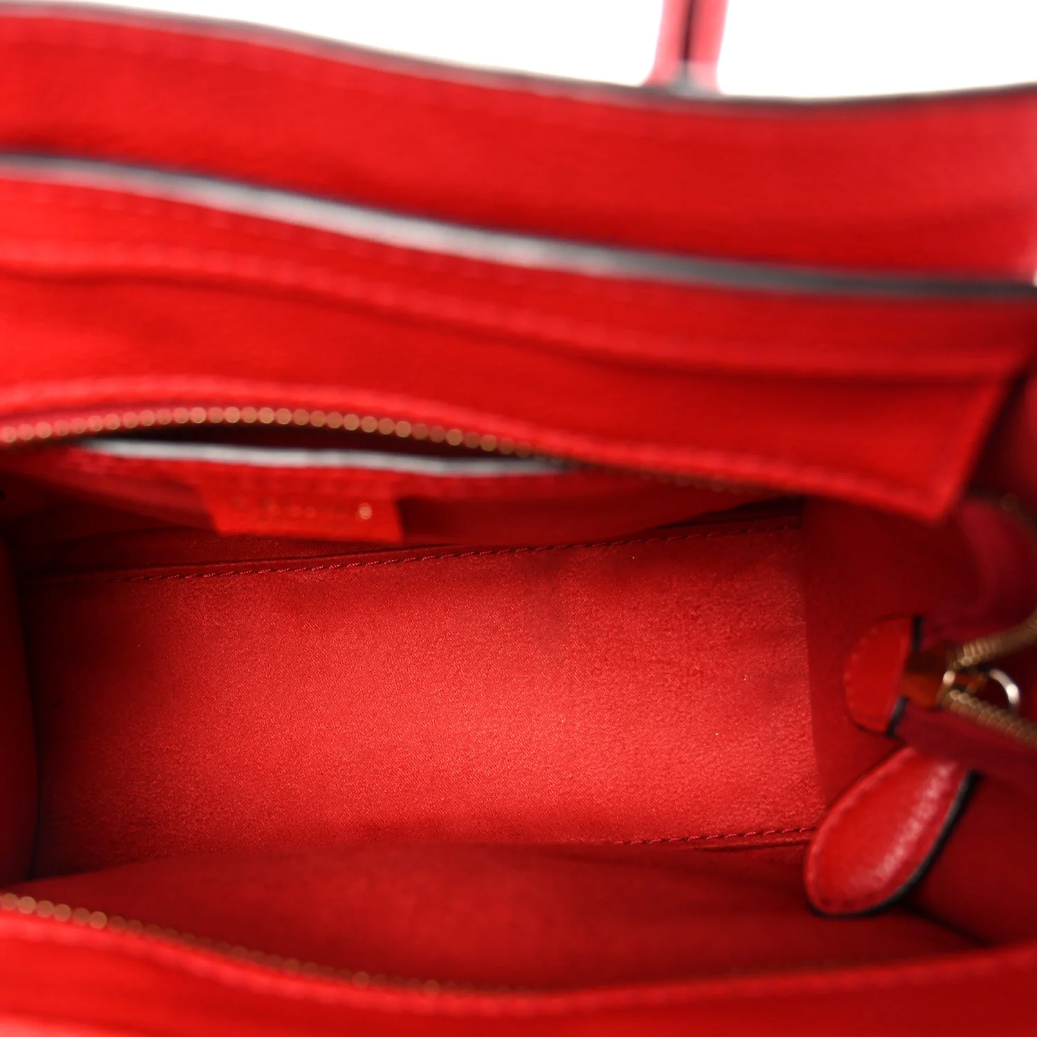 Drummed Calfskin Nano Luggage Vermillion - Top Club