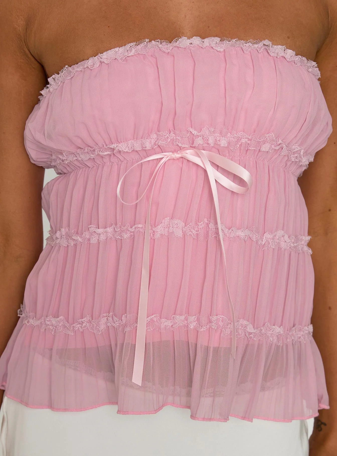 Avelina Strapless Top Pink