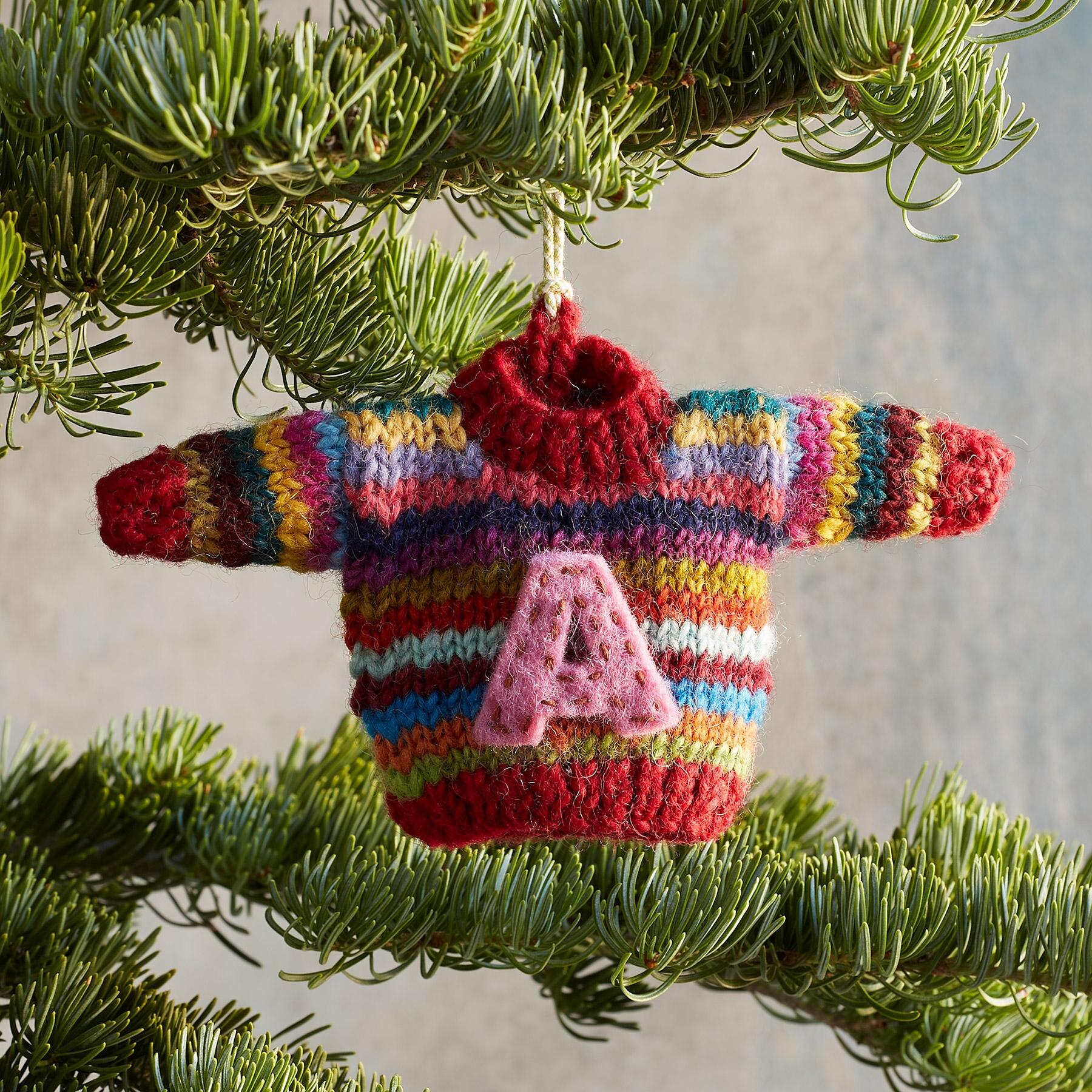 Striped Initial Sweater Ornament - Sundance Living