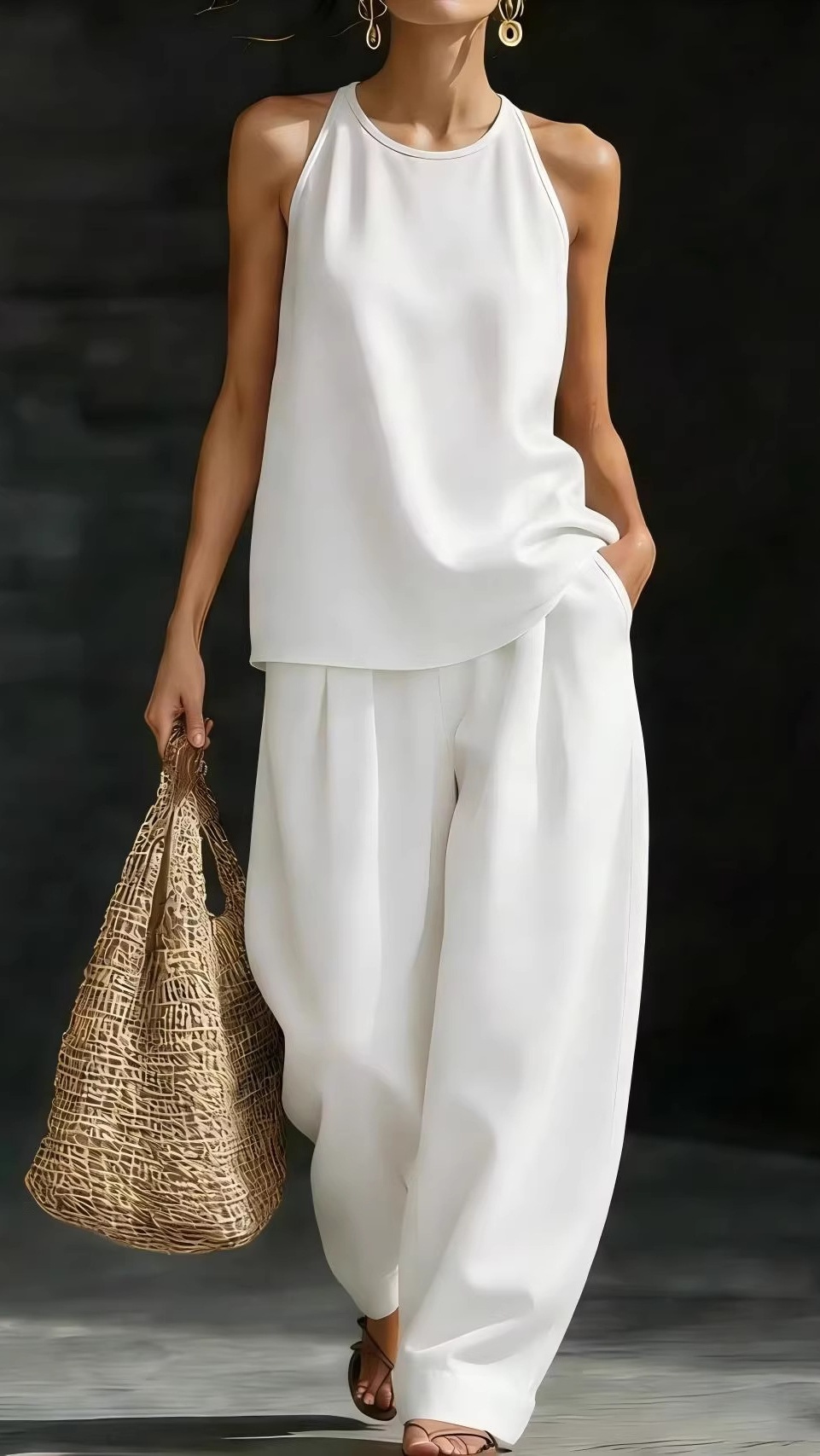 Women's Round-Neck Sleeveless Stylish Casual Set - Nordfashionstorm - Women's Clothing, Fashion for You - Nordfashionstorm.com