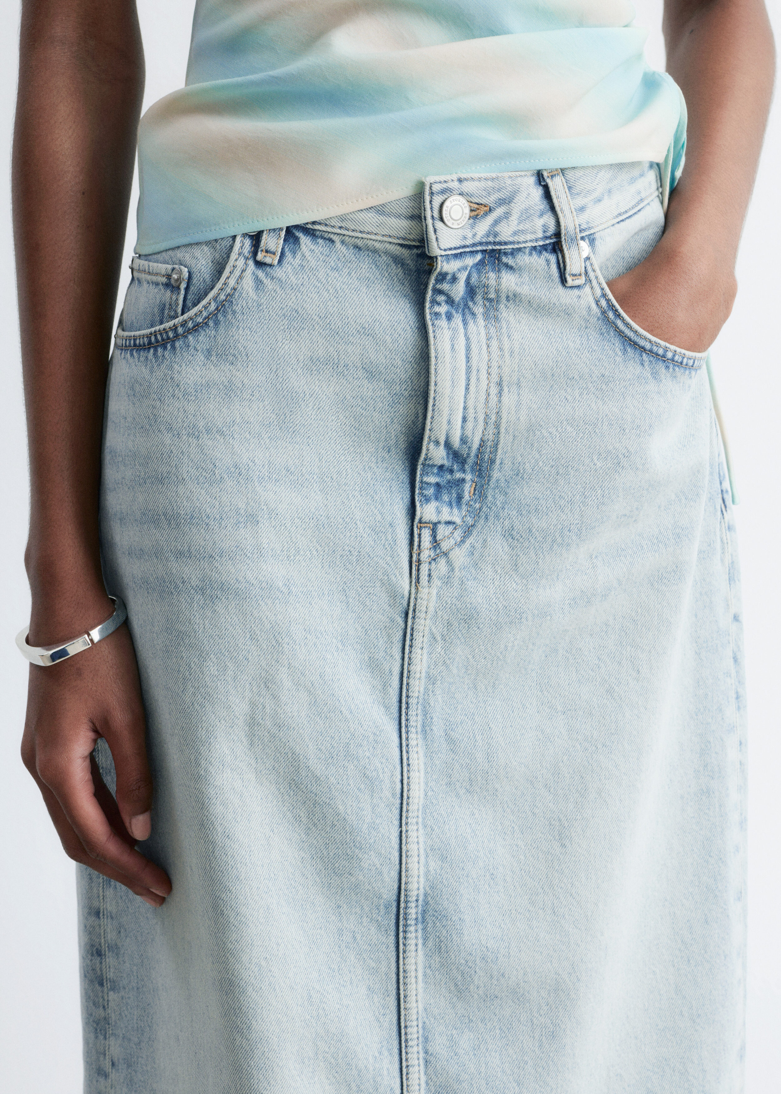 & Other Stories DENIM MIDI SKIRT
