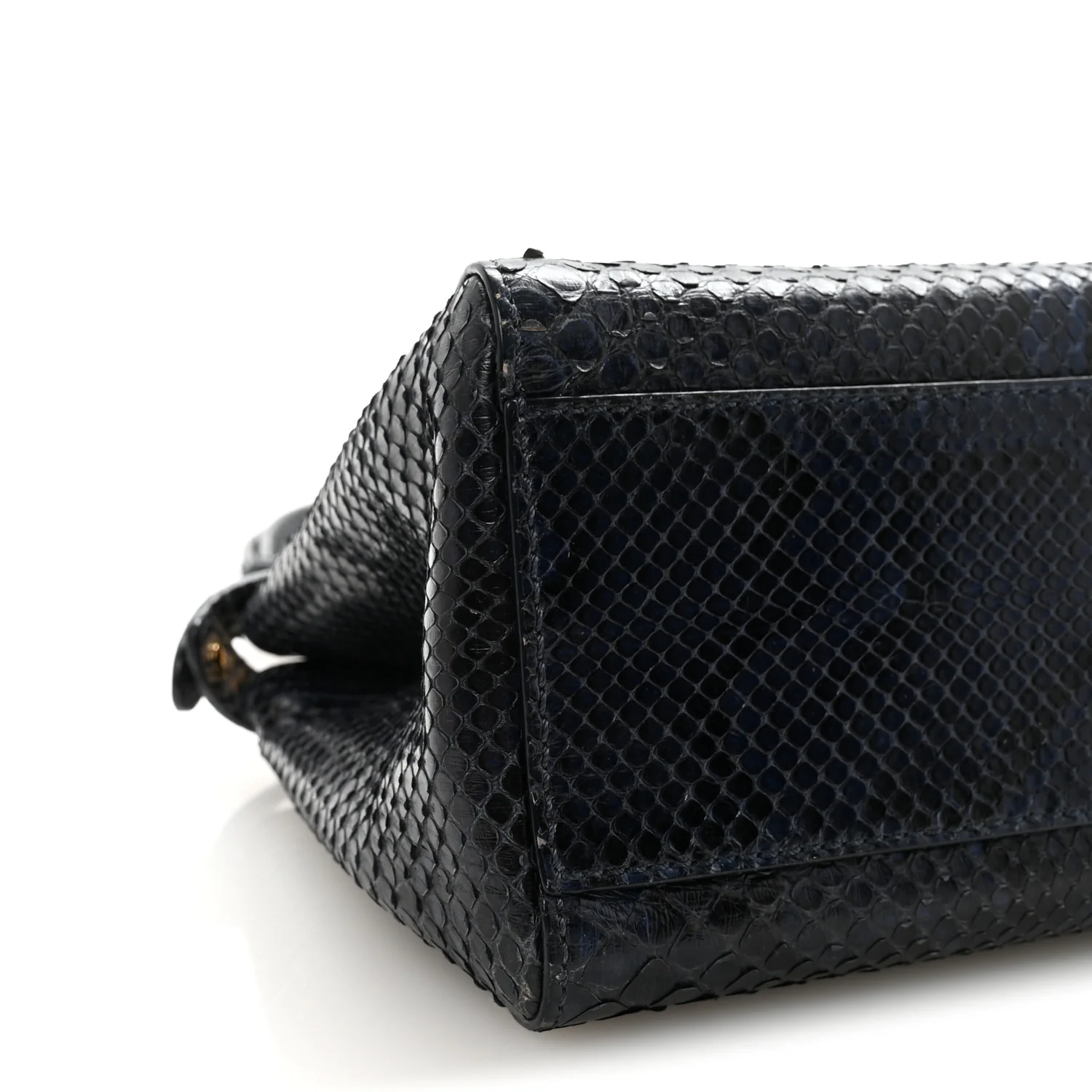 Python Shiny Nappa Mini Peekaboo Iconic Satchel Blue Jeans - Top Club