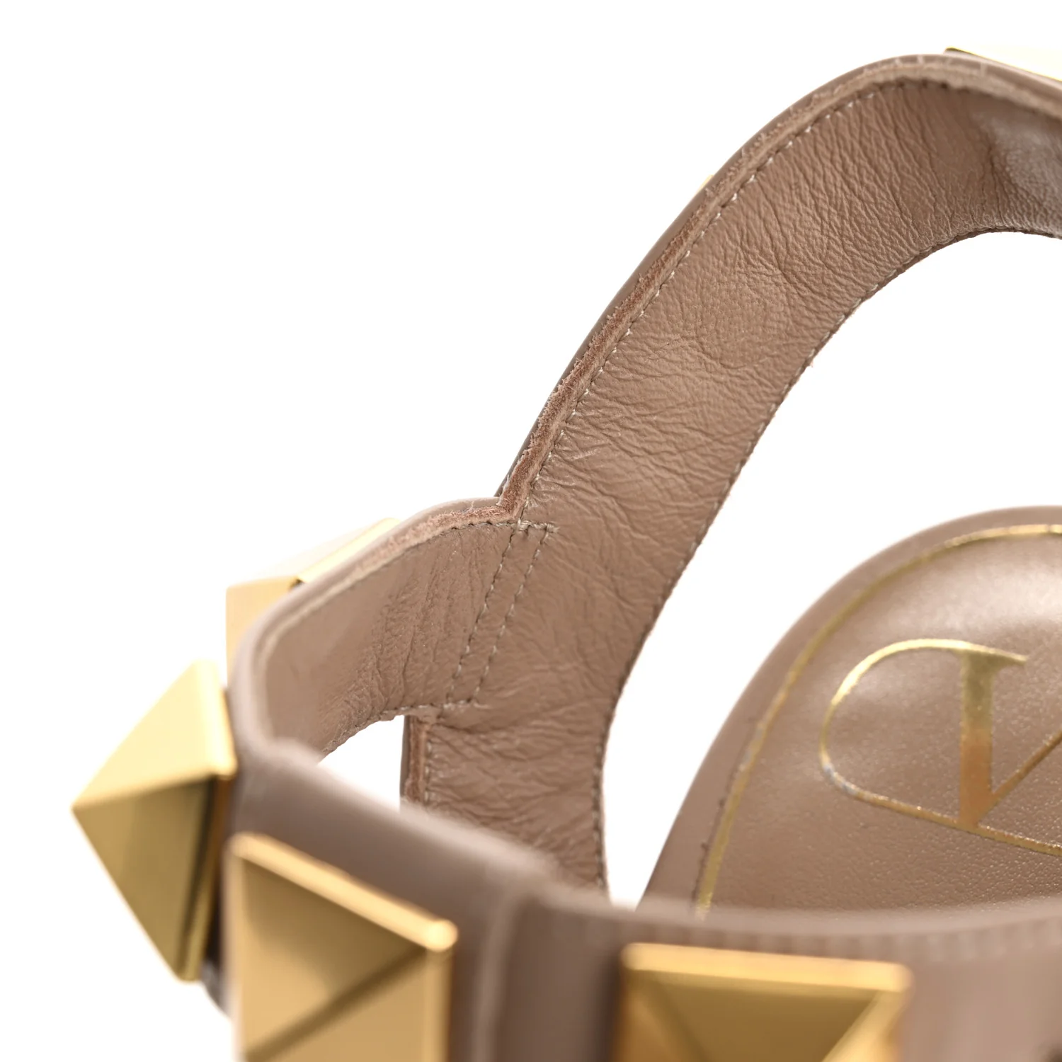 Calfskin Roman Stud 90mm Sandals 37 Rose Cannelle - Top Club