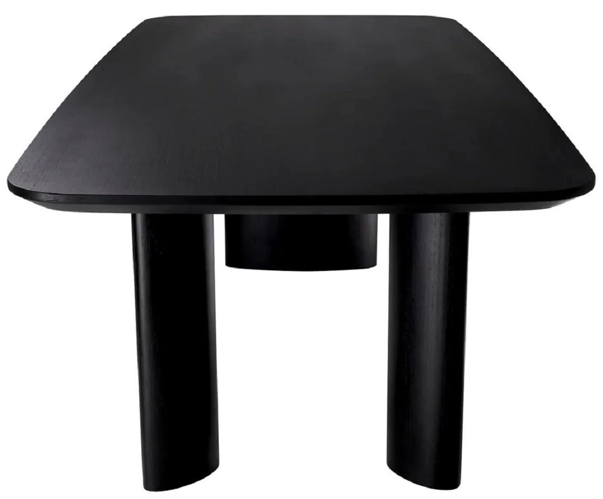 Luxury dining table black 241 x 109.5 x H. 77 cm - Rectangular solid wood kitchen table - Dining room furniture - Kitchen furniture - Luxury furniture - Luxury furnishings
