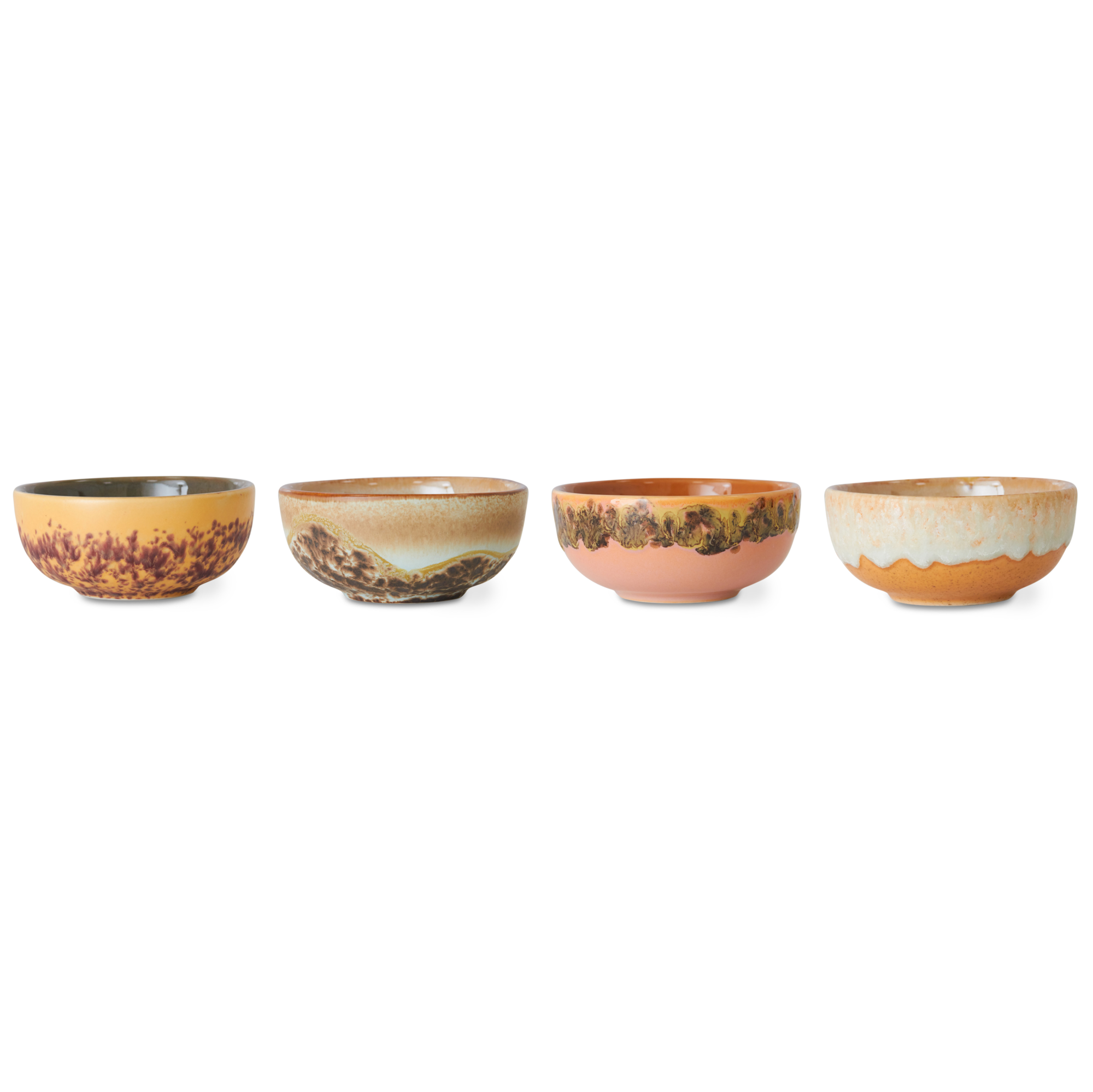 Servies 70's Ceramics XS schaaltje marine - set van 4