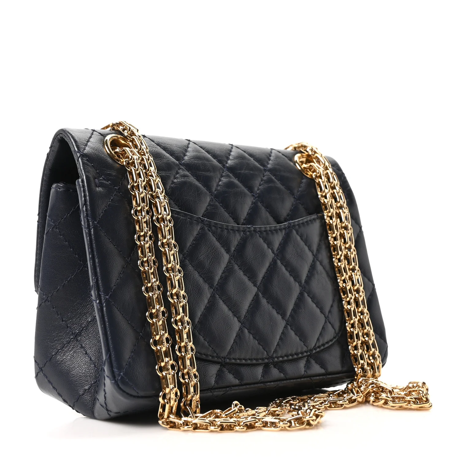 Aged Calfskin Quilted 2.55 Reissue Mini Flap Navy - Top Club