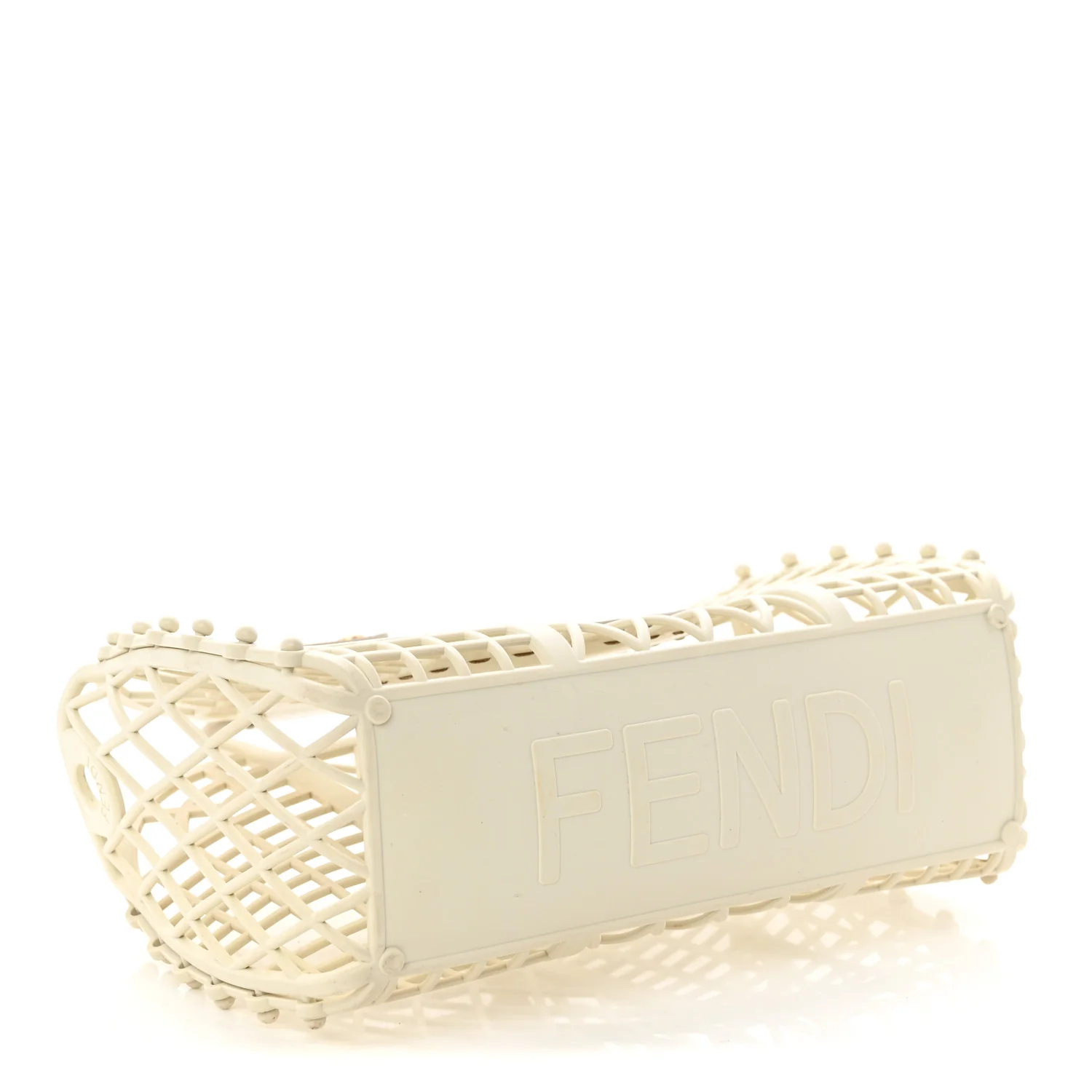 Recycled Plastic Vitello Liberty Matte Small Fendi Basket White Ice - Top Club