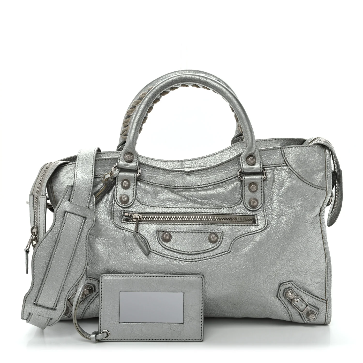 Metallic Agneau Giant 12 Silver Hardware City Gris Aluminum - Top Club
