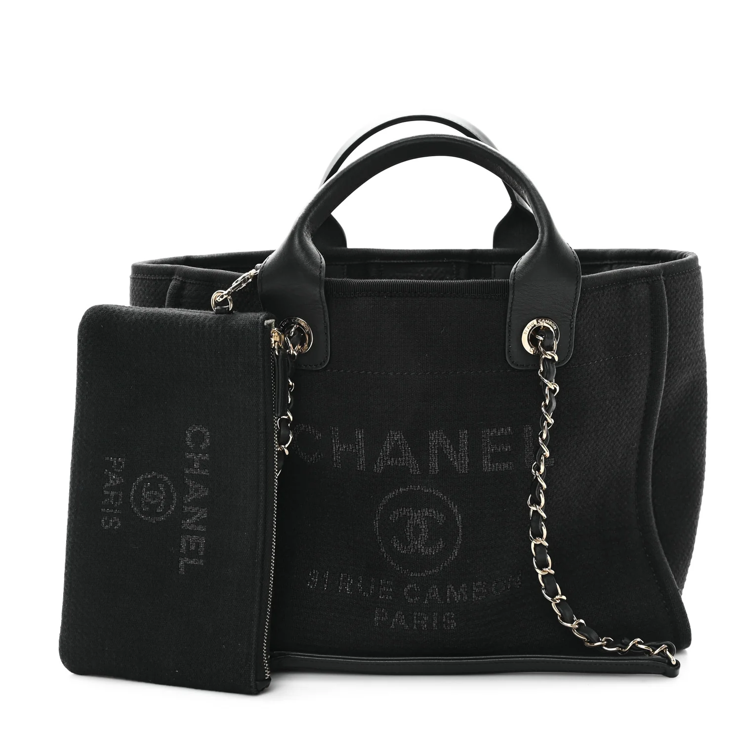 Mixed Fibers Small Deauville Tote Black - Top Club