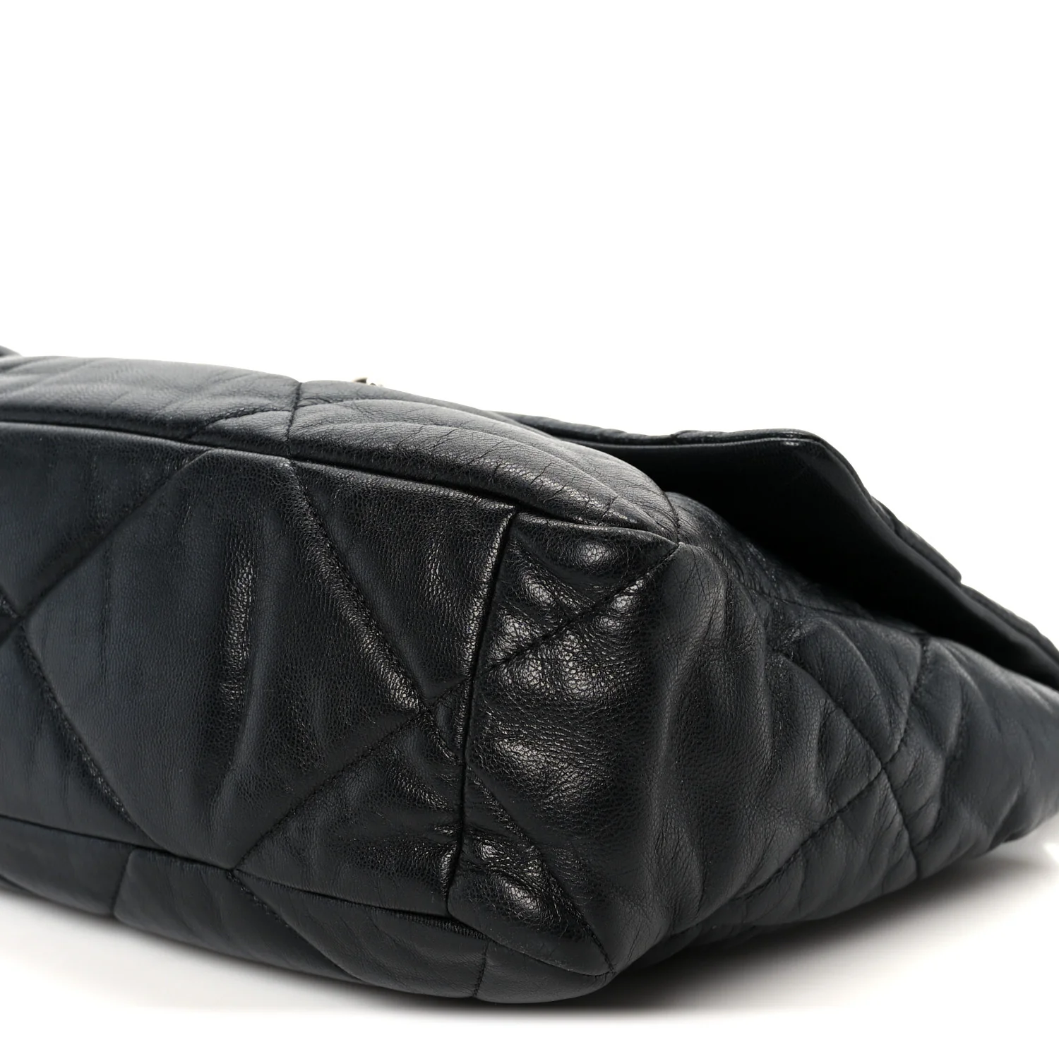 Shiny Goatskin Quilted Large Chanel 19 Flap Black - Top Club