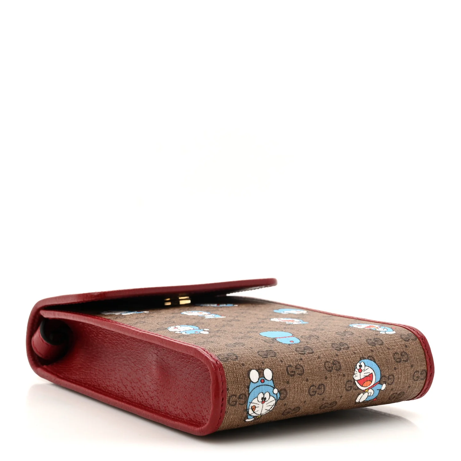 X DORAEMON Mini Vintage GG Supreme Monogram Mini Crossbody Bag Beige Cherry Red - Top Club