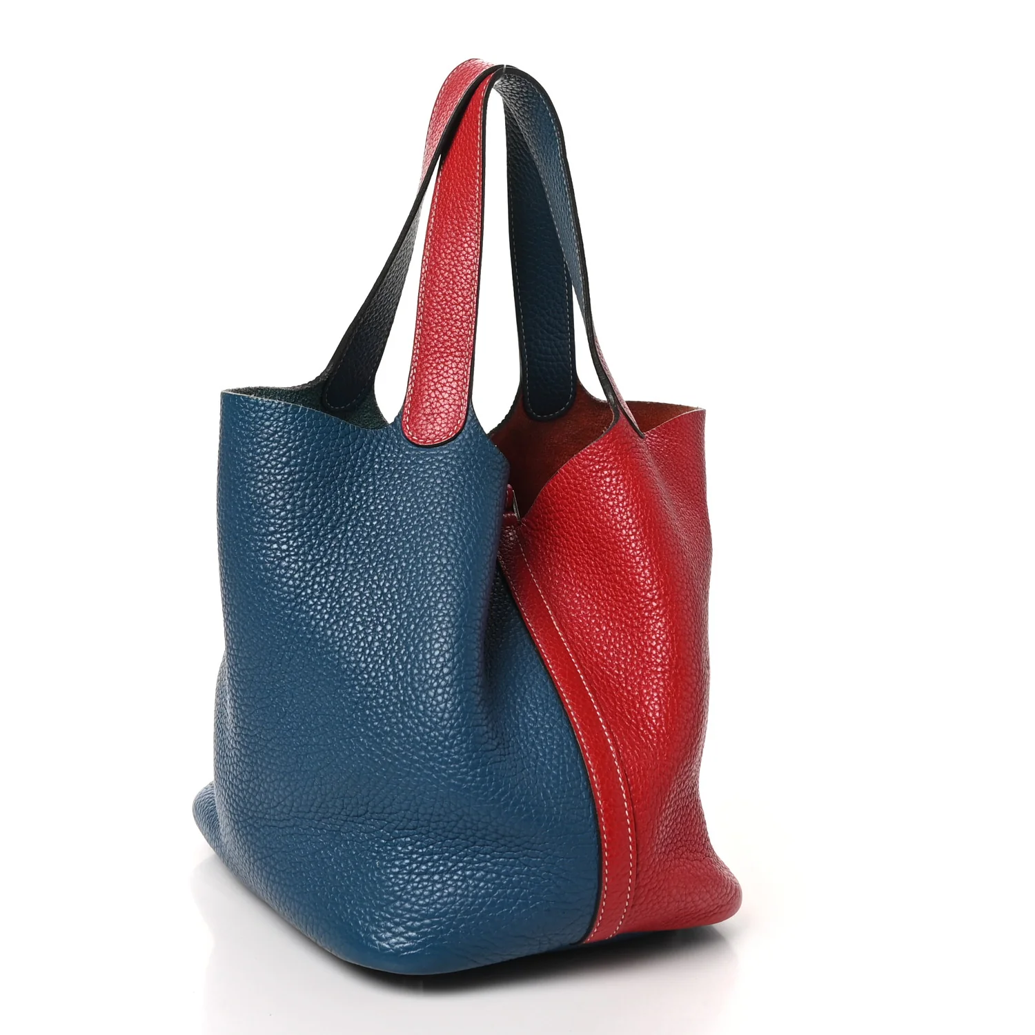 Taurillon Clemence Picotin Lock 22 MM Rouge Casaque Bleu Thalassa - Top Club