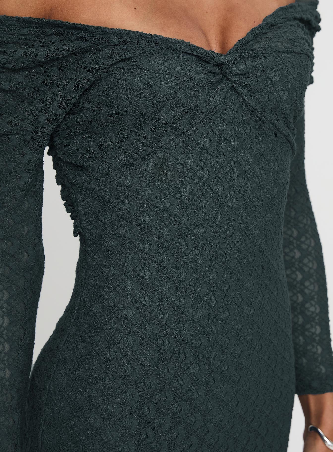 Elexis Off The Shoulder Maxi Dress Blue