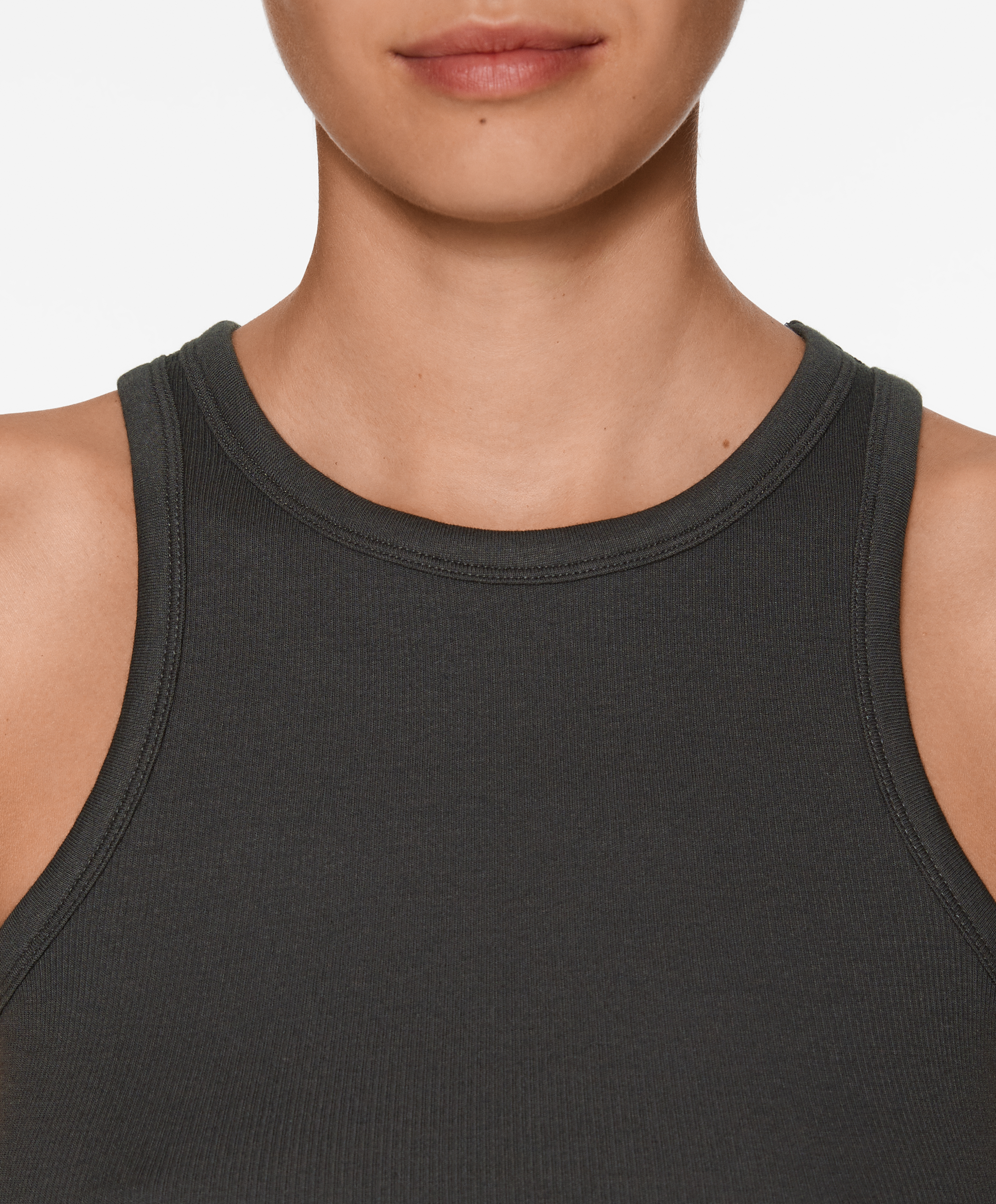 OYSHO Rib vest top with cotton and modal