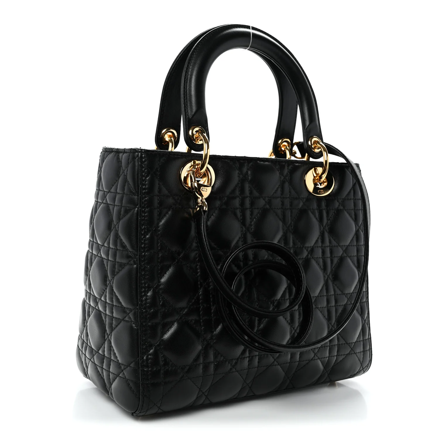 Lambskin Cannage Medium Lady Dior Black - Top Club