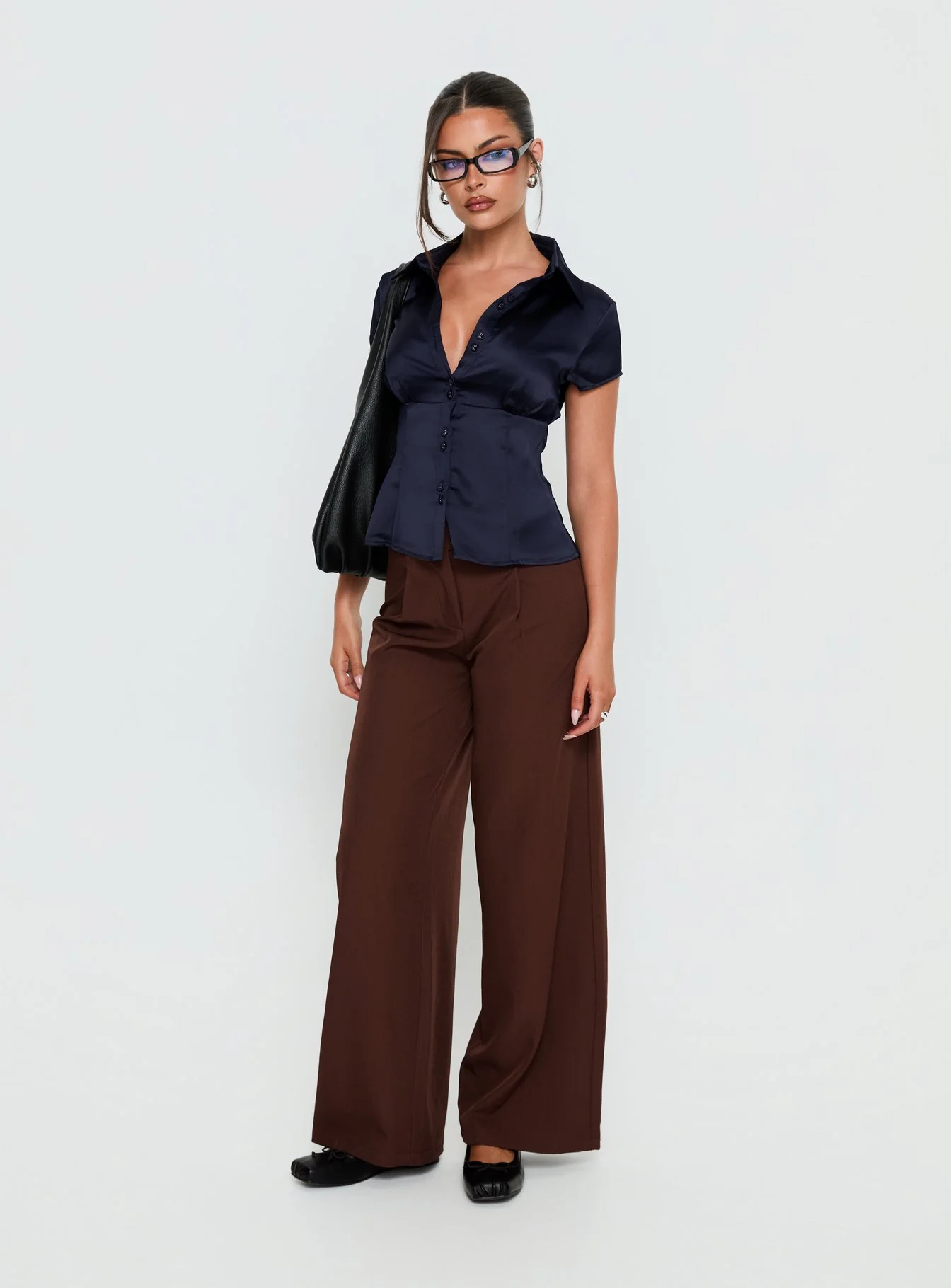 Alys Cut Out Straight Leg Pant Brown