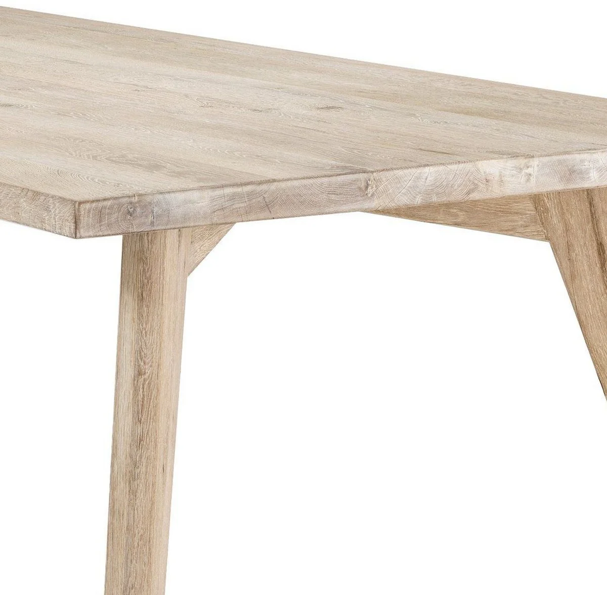 Luxury solid wood dining table natural colors 280 x 110.5 x H. 76 cm - Rectangular oak wood kitchen table - Solid wood dining room furniture - Luxury quality