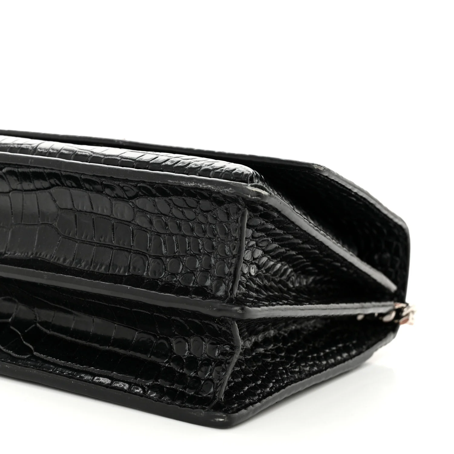 Calfskin Crocodile Embossed Medium Monogram Sunset Black - Top Club