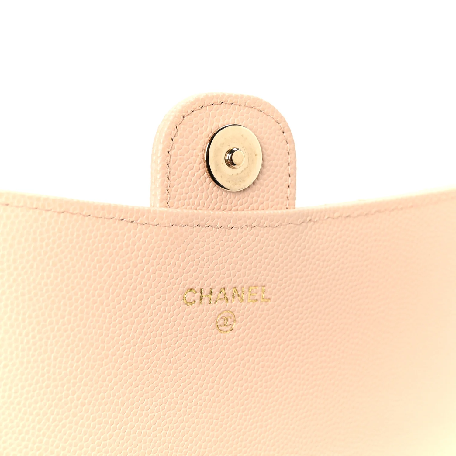 Caviar Quilted Phone Holder Wallet on Removable Chain Light Beige - Top Club