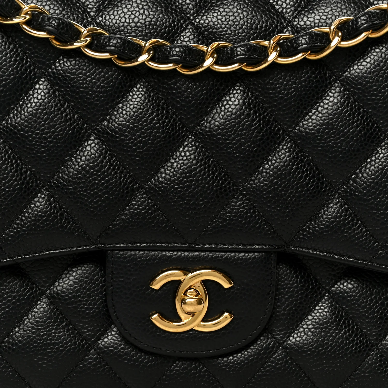 Caviar Quilted Jumbo Double Flap Black - Top Club