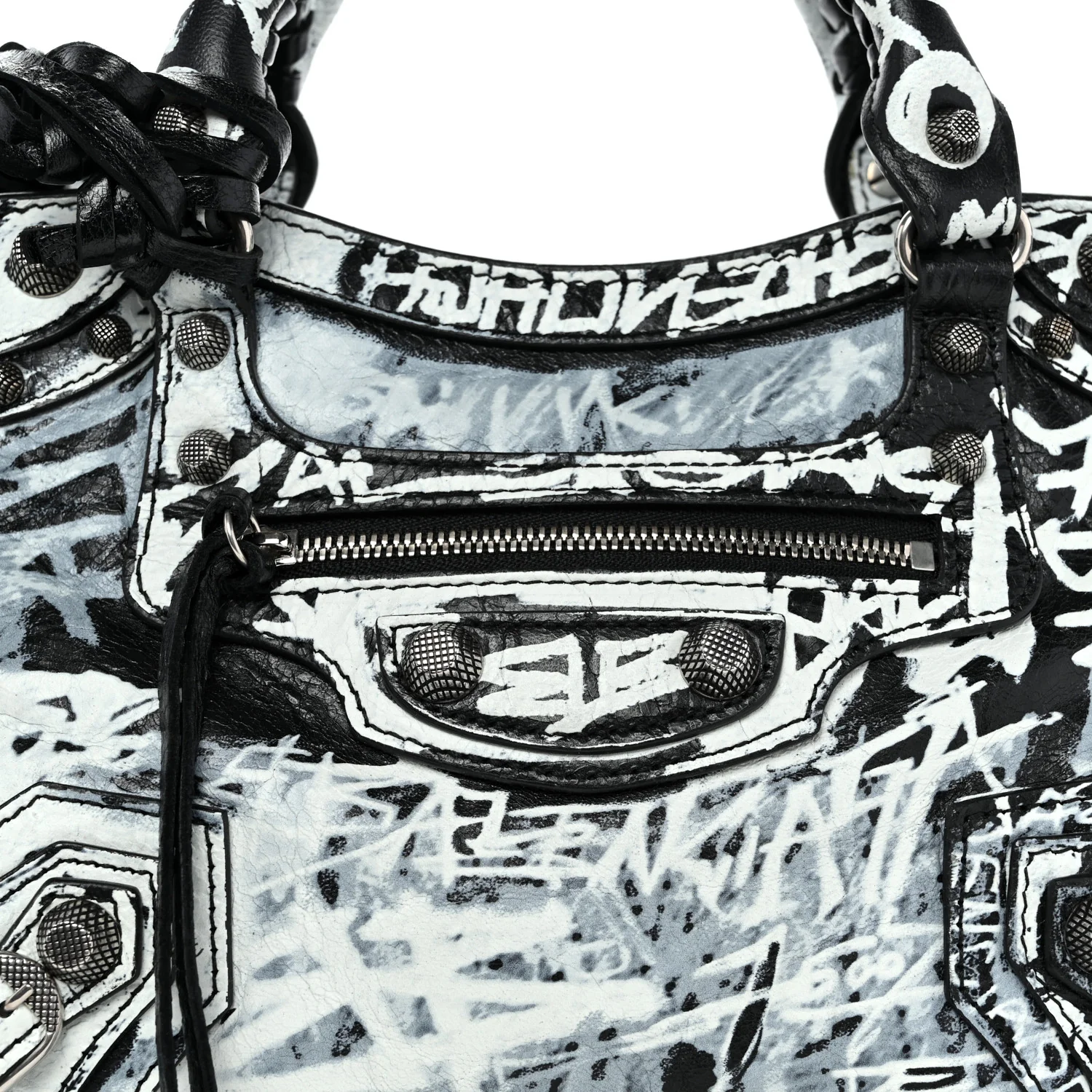 Agneau Arena Graffiti Neo Cagole Handbag XS Black White - Top Club