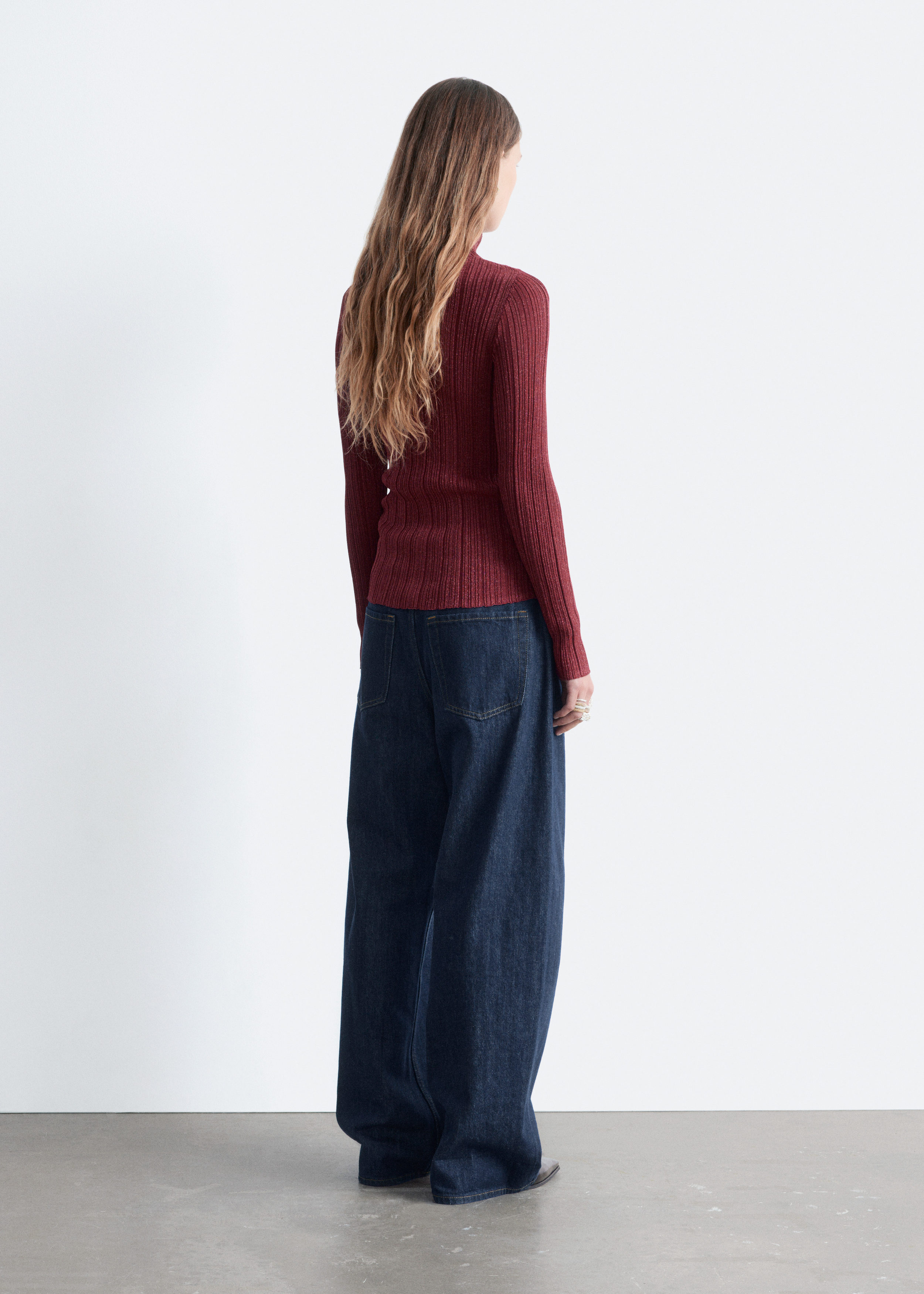 & Other Stories RIB-KNIT LUREX TURTLENECK