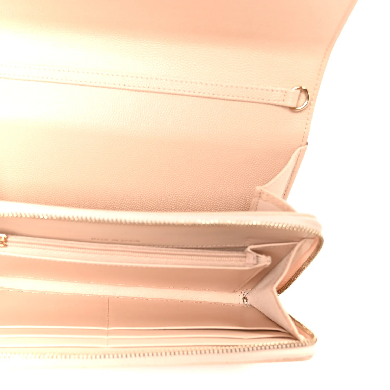Caviar Quilted Phone Holder Wallet on Removable Chain Light Beige - Top Club