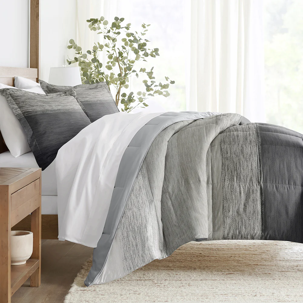 Gray Ombre Reversible Down-Alternative Comforter Set - Sale
