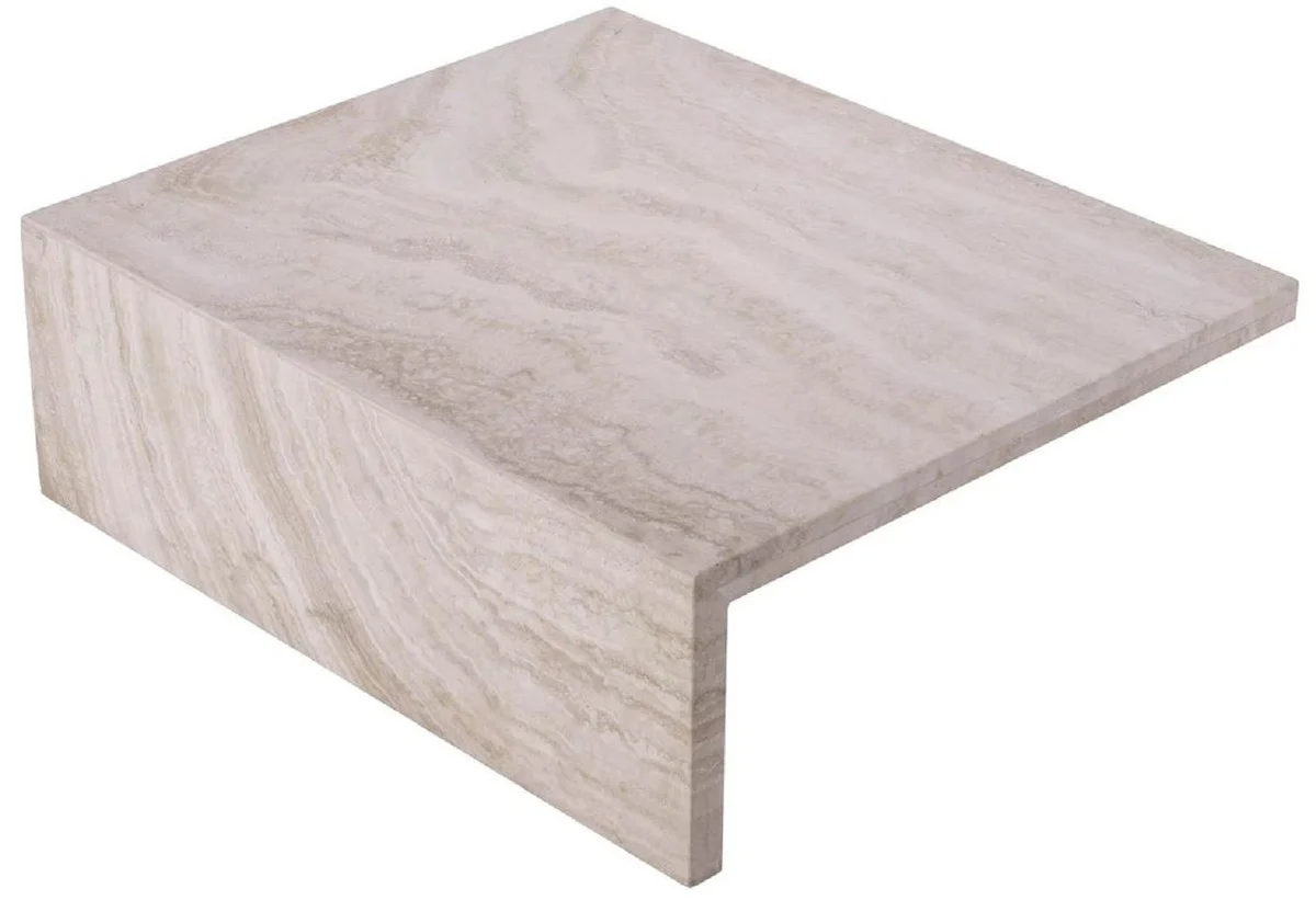 Luxury travertine coffee table beige 70 x 60 x H. 23.5 cm - natural stone living room table - living room furniture - natural stone furniture - travertine furniture - luxury furniture - luxury furnishings