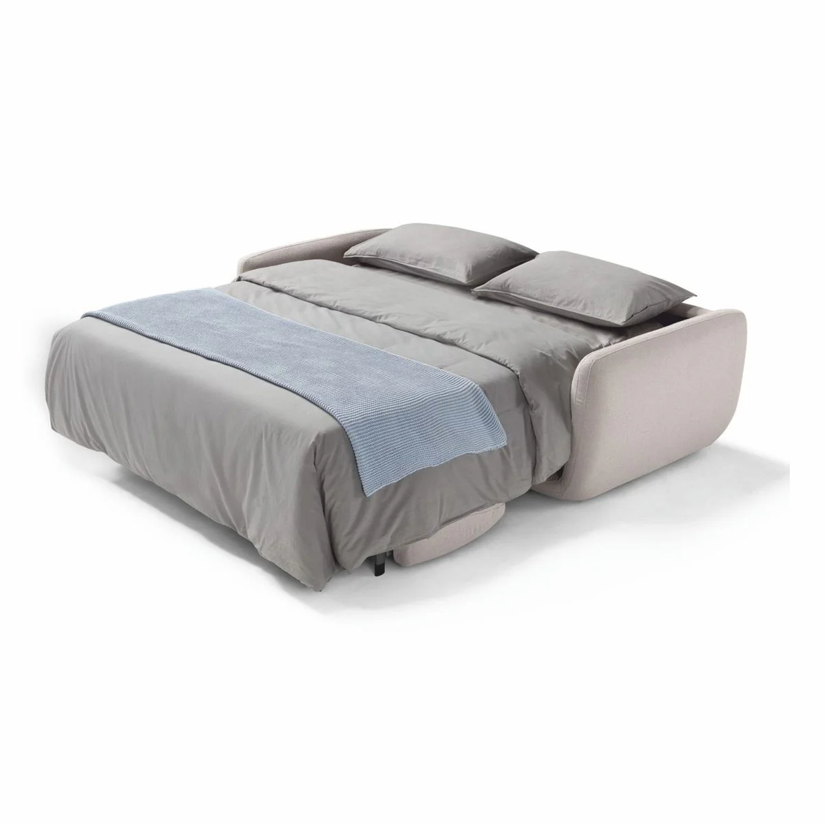 Luxury sofa bed light gray 222 cm - fold-out living room sofa