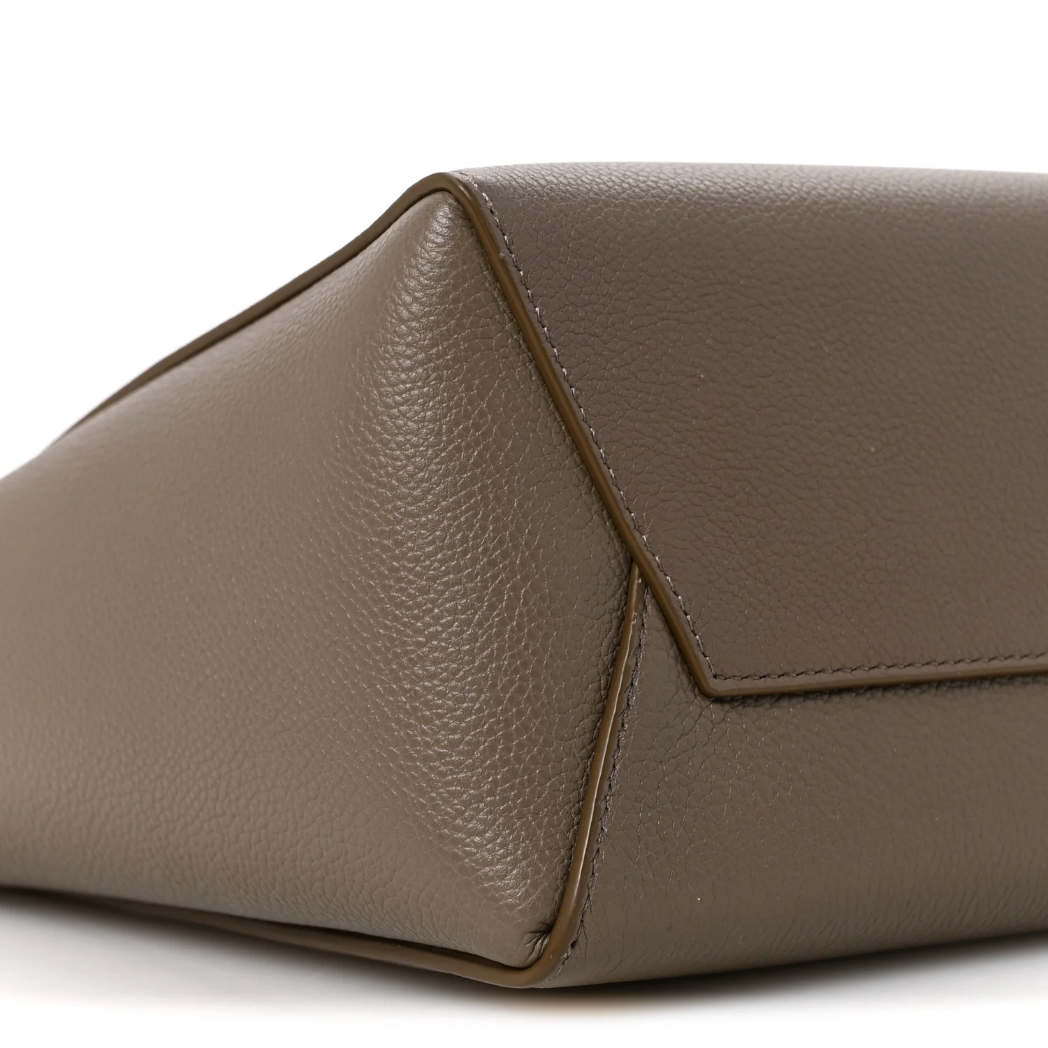 Soft Grained Calfskin Small Sangle Bucket Bag Taupe - Top Club