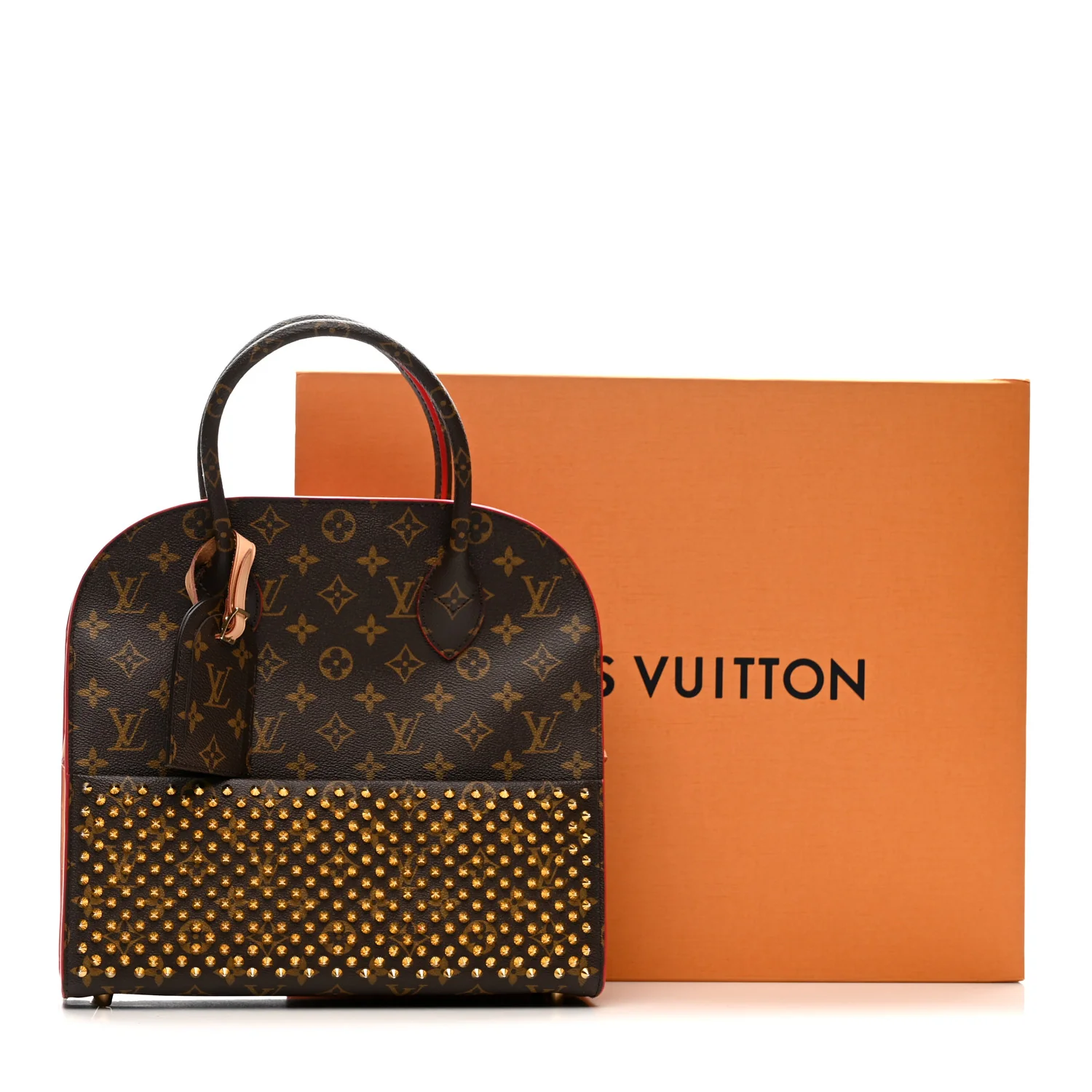 Monogram Calf Hair Spikes Iconoclasts Christian Louboutin Tote Red - Top Club
