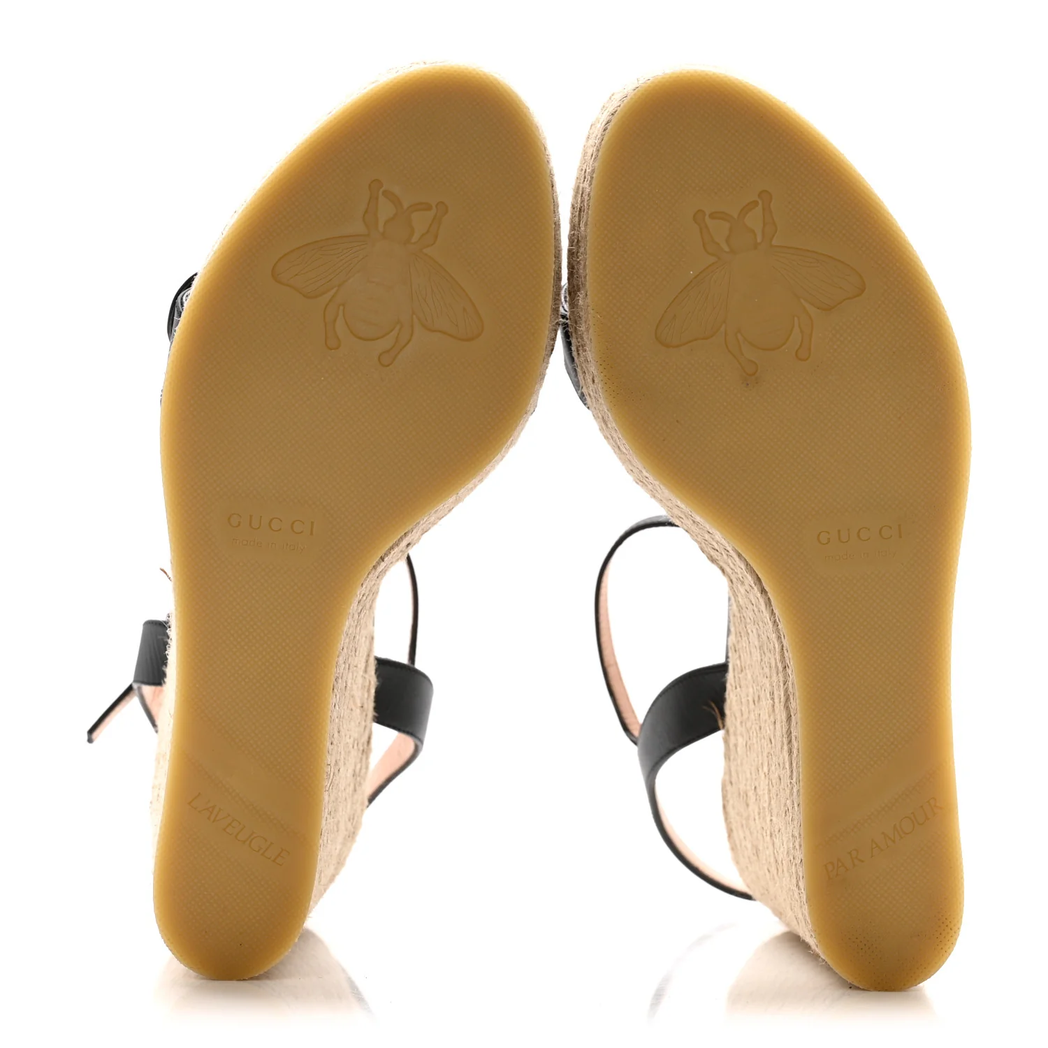 Nappa Matelasse GG Marmont Slingback Platform 45/130mm Espadrille Wedges 40 Black - Top Club