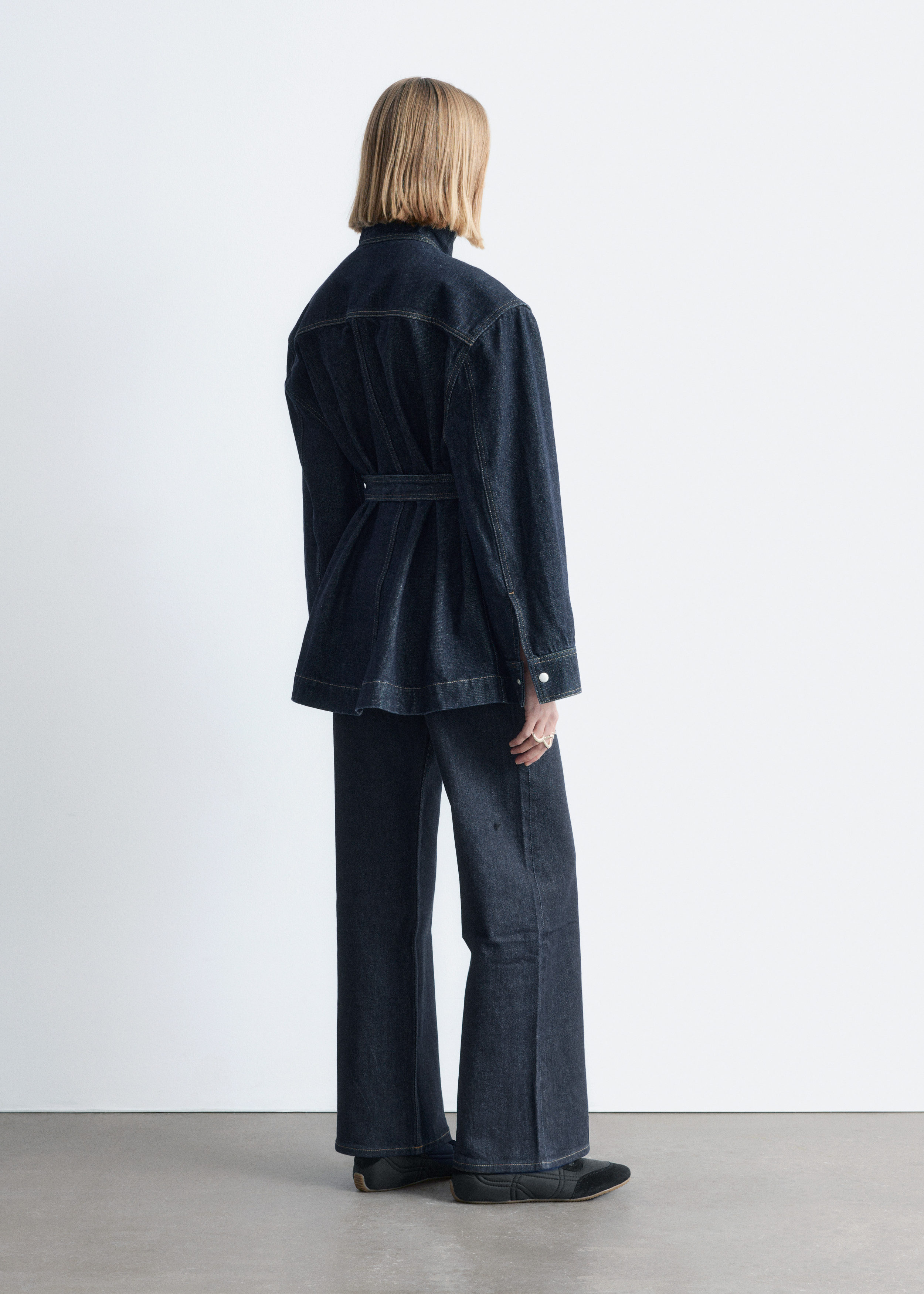 & Other Stories TIE-BELT DENIM JACKET