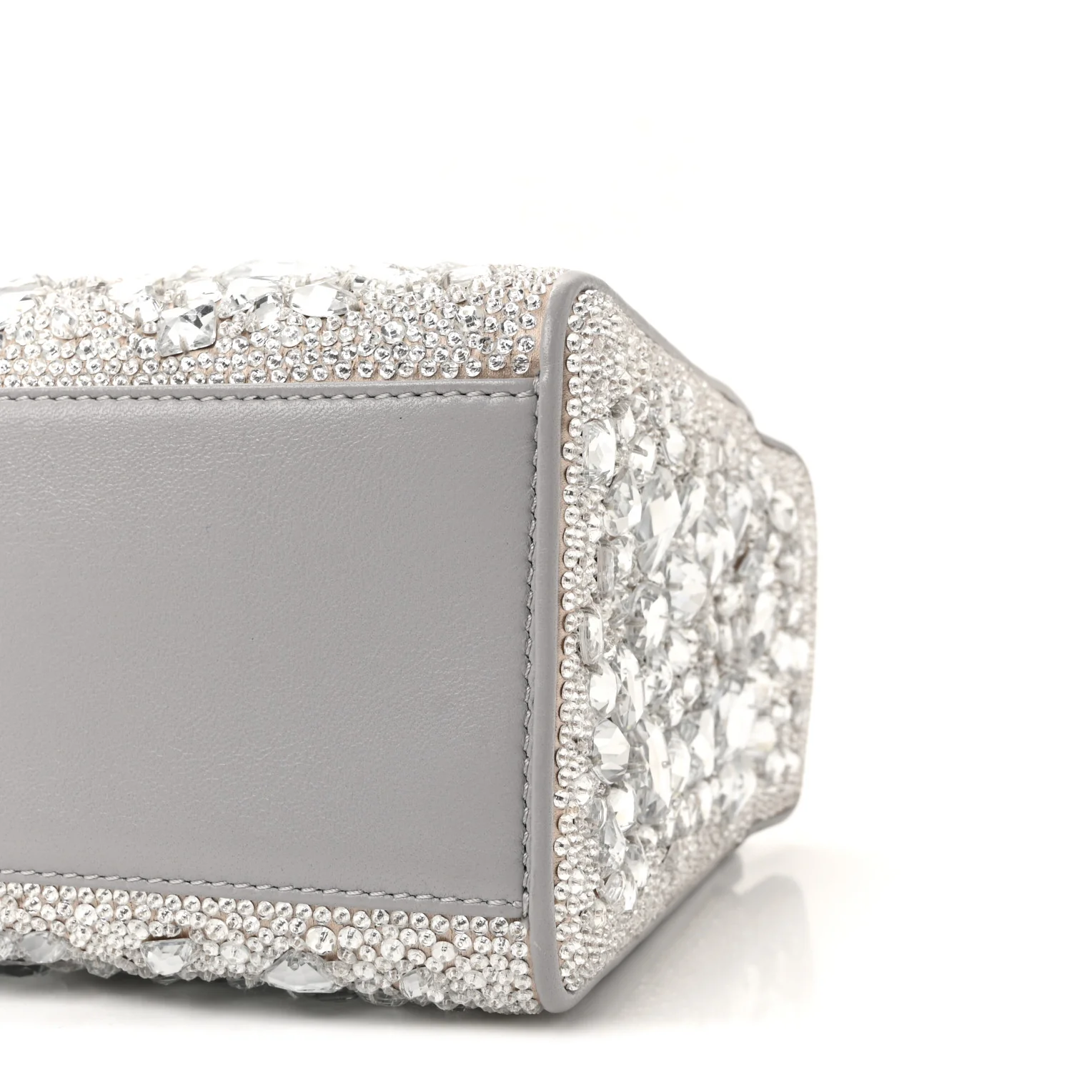 Crystal Mini Le Troisieme Shopping Bag Grey - Top Club