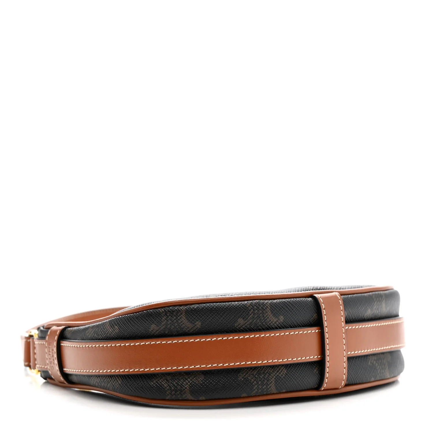 Canvas Calfskin Mini Ava Triomphe Shoulder Bag Tan - Top Club